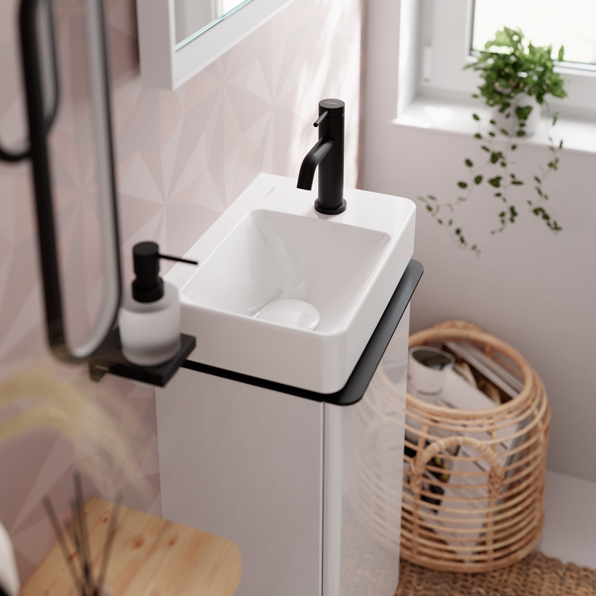hansgrohe Pesuallashana hansgrohe 73305670 tecturis s 80 musta