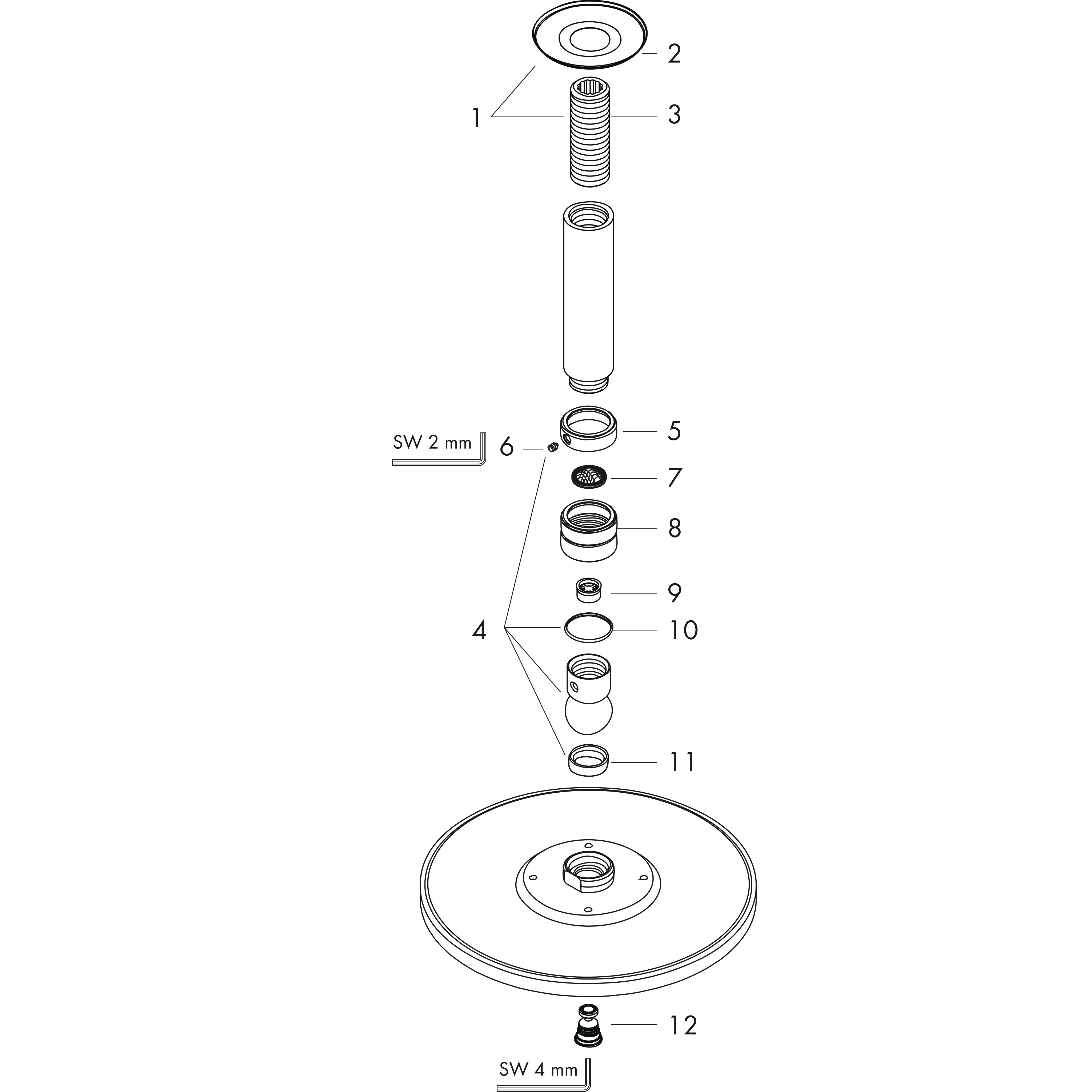 hansgrohe Overhead shower hansgrohe 27463000 raindance 240mm