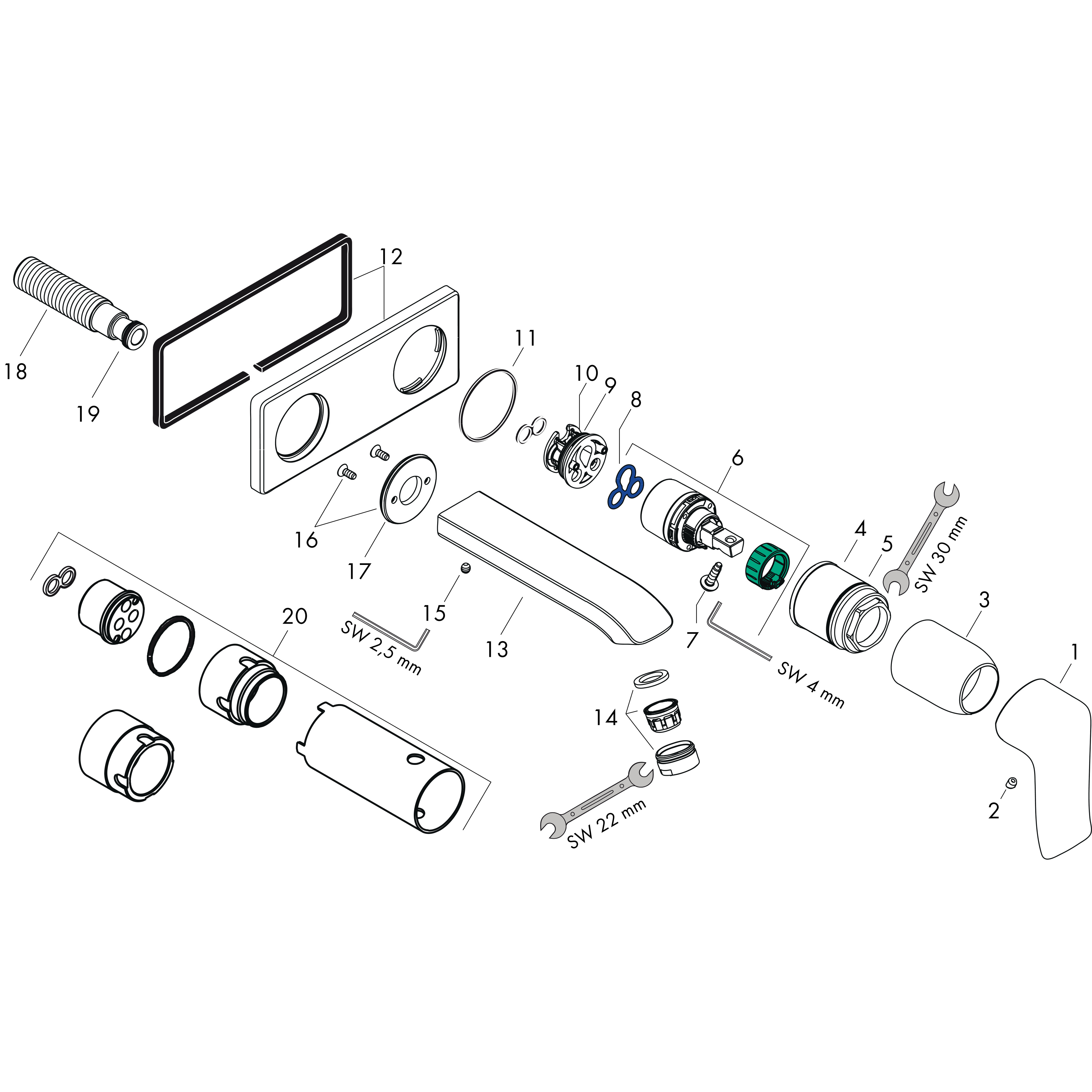 hansgrohe Finish set hansgrohe 31085000 metris basin tap