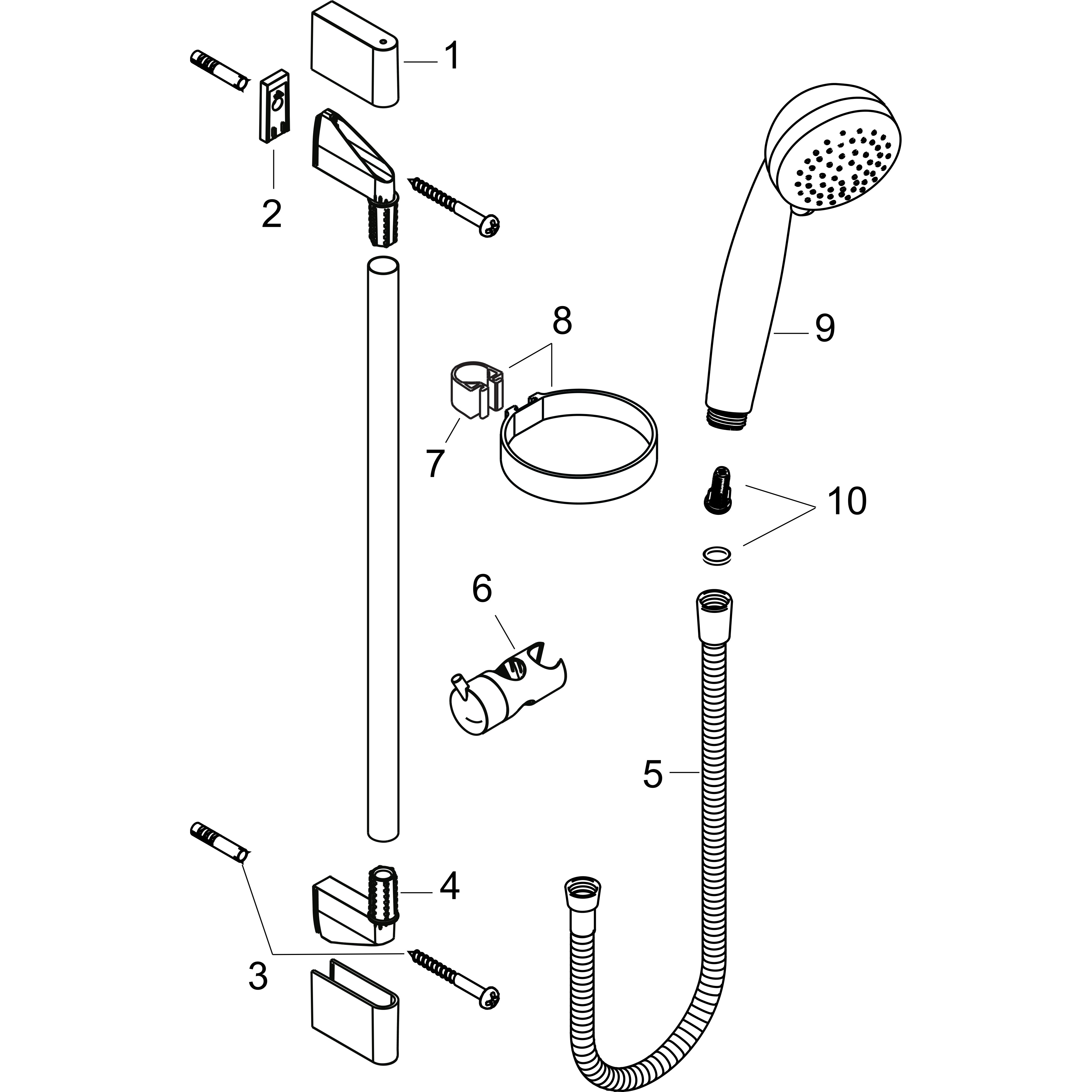 hansgrohe Shower set hansgrohe 27762000 crometta85 vario 90cm