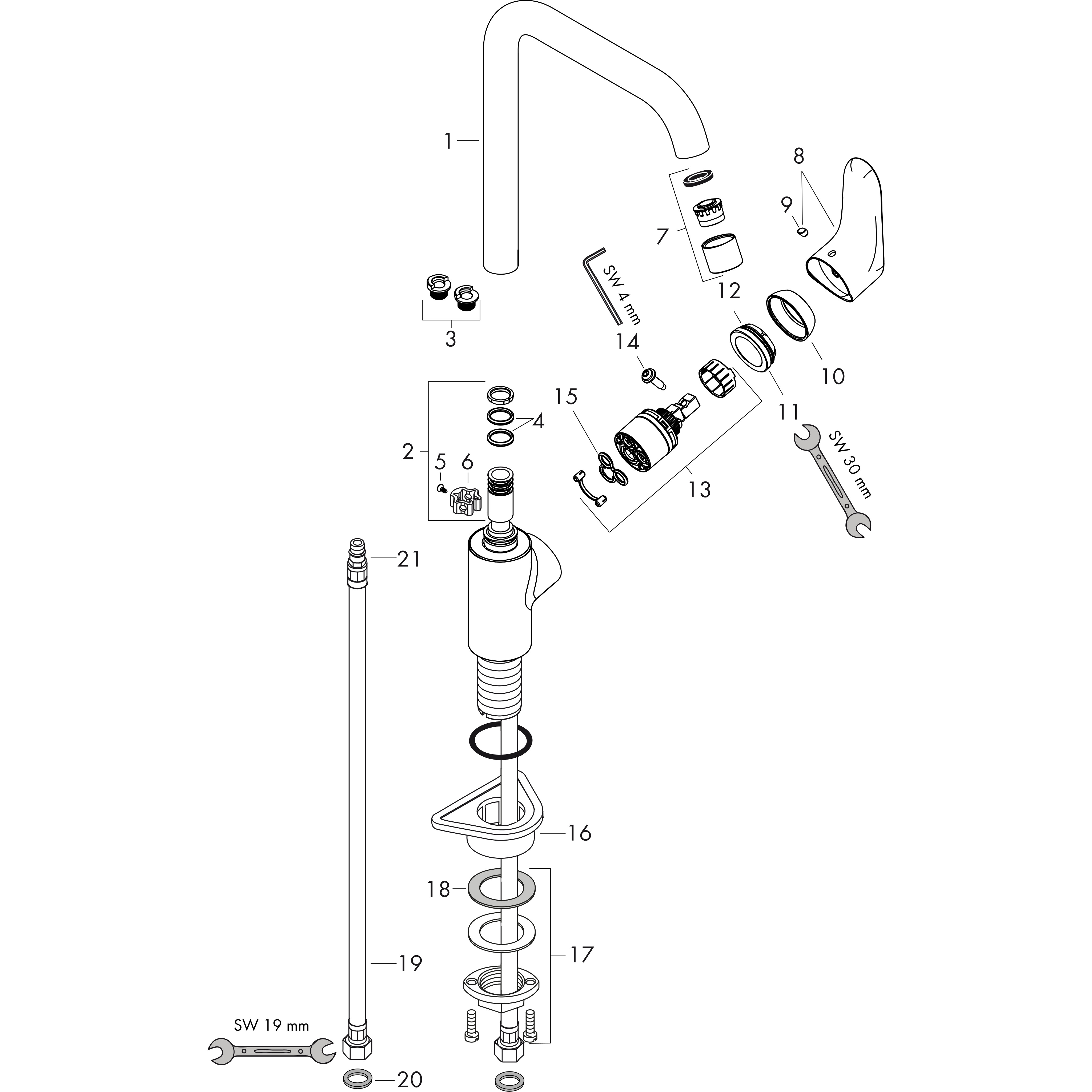 hansgrohe Kitchen mixer hansgrohe 31834000 focus 260 high