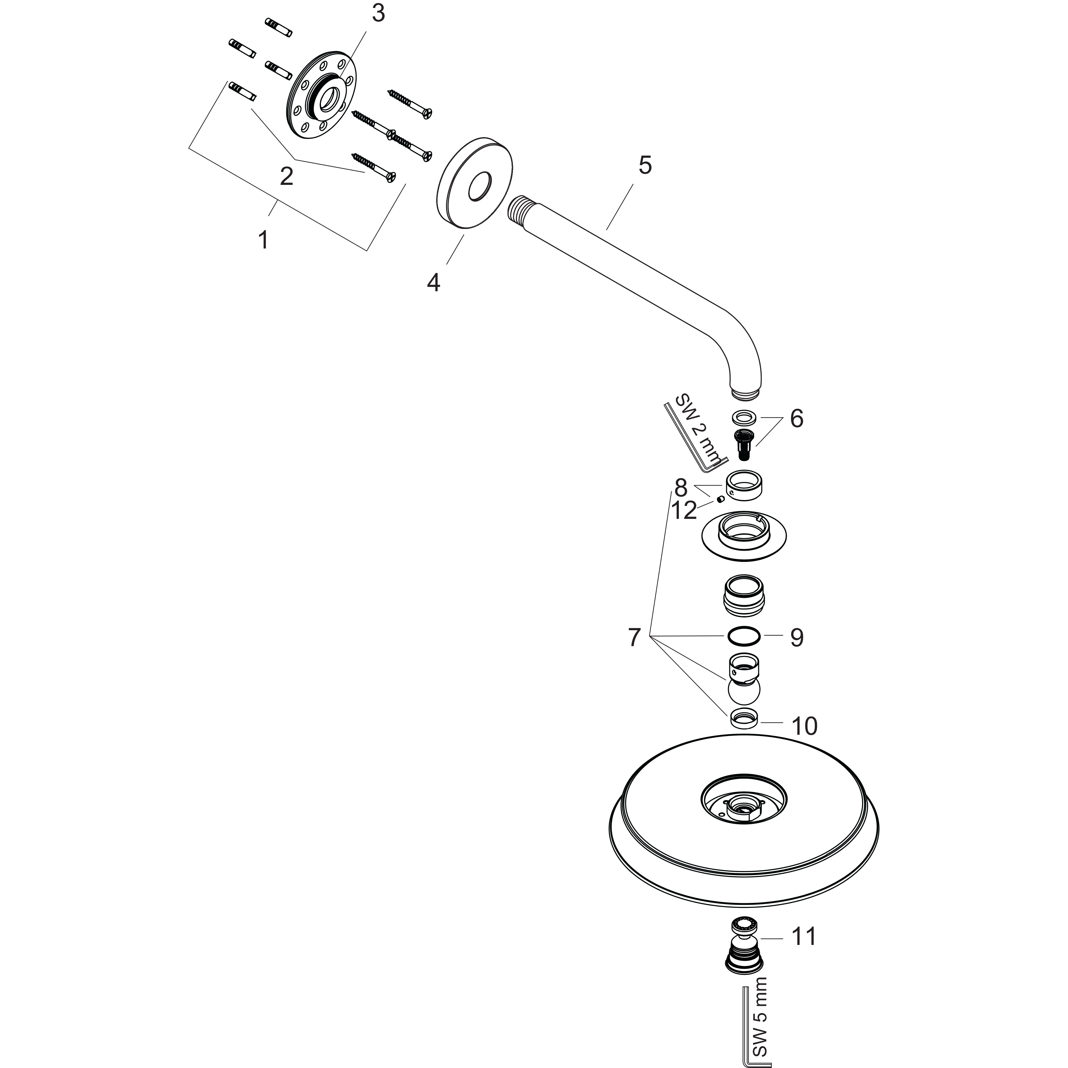 hansgrohe Takdusch hansgrohe 27424000 raindance240 väggrör
