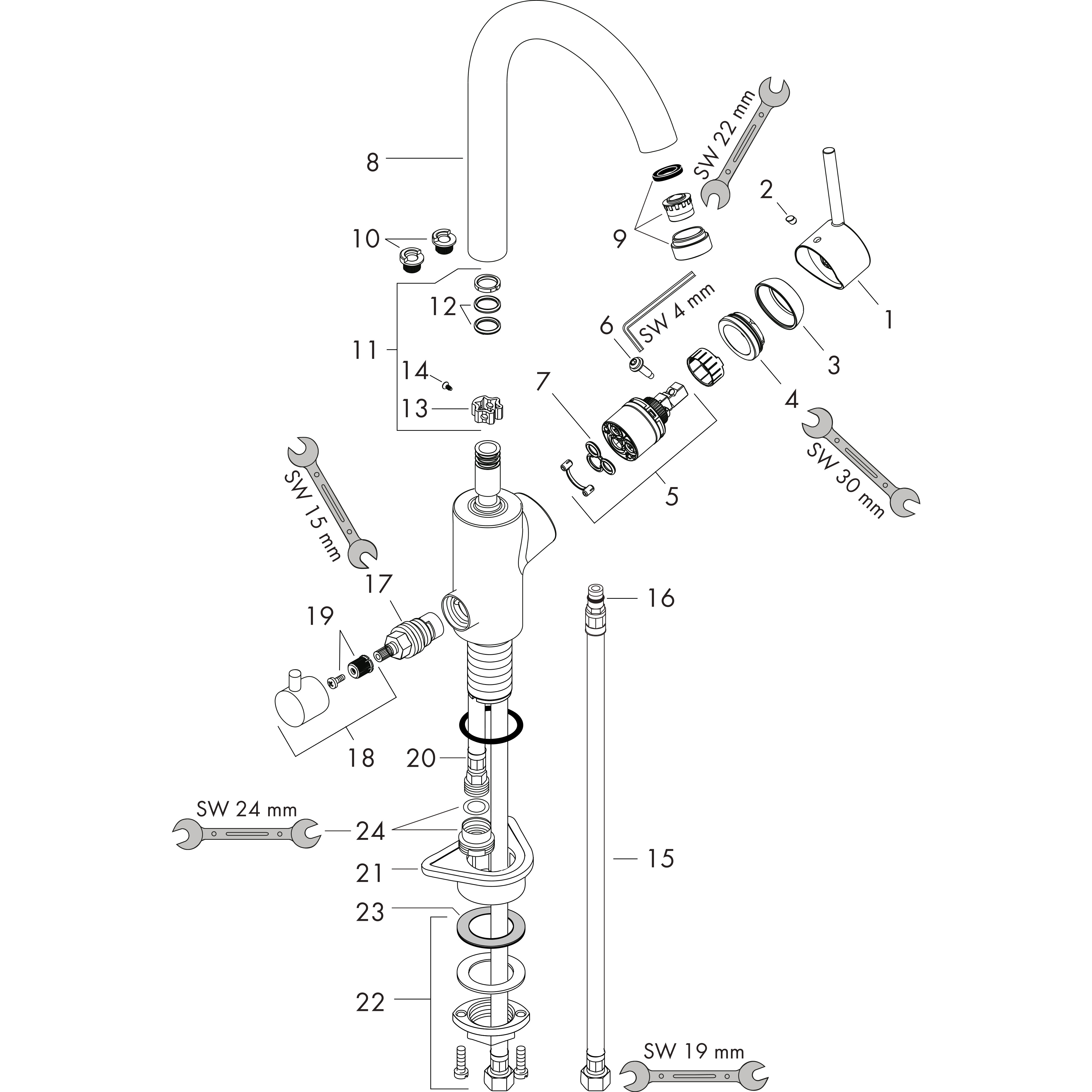 hansgrohe Kitchen mixer hansgrohe 32846000 talis 270 high dwc