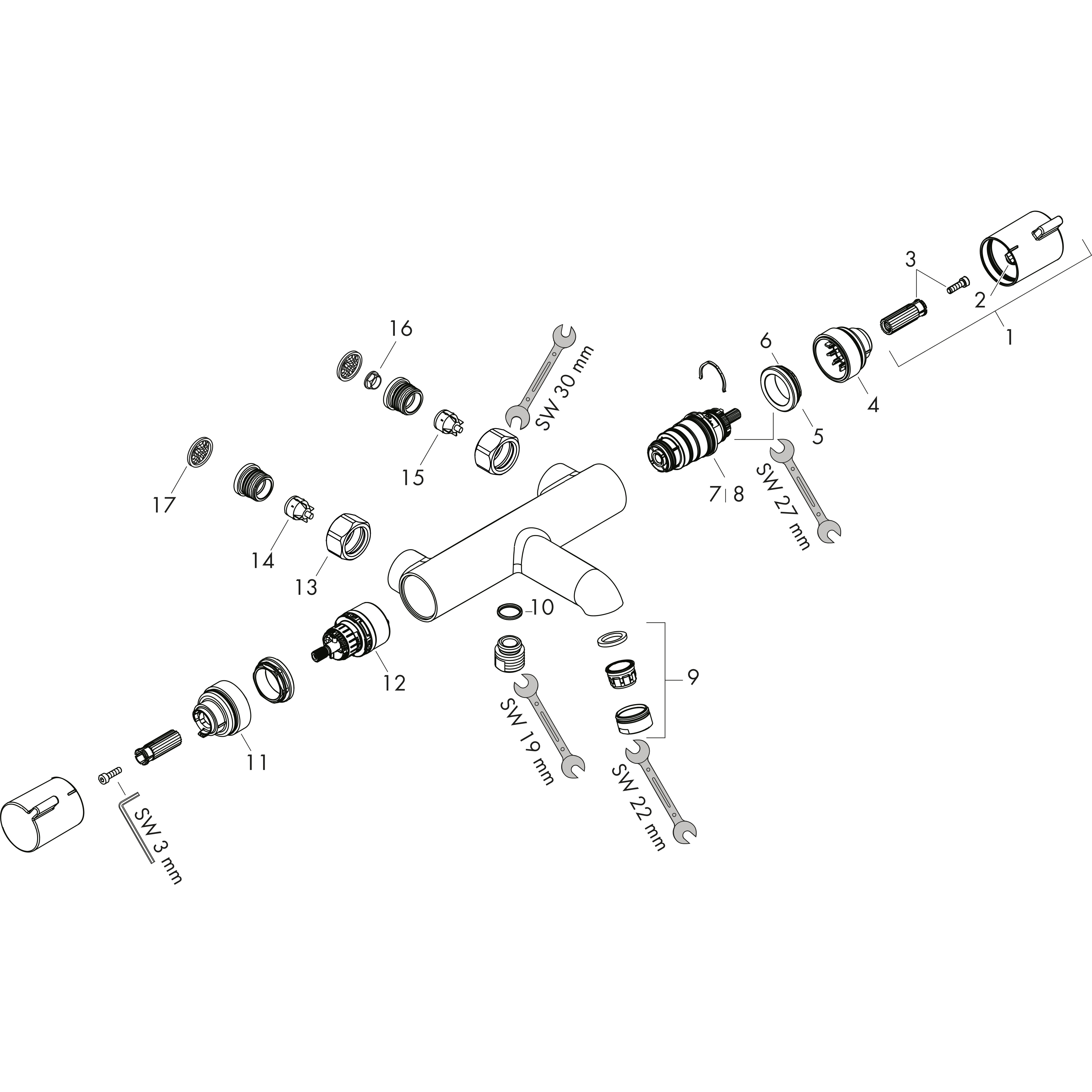 hansgrohe Amme-/suihkuhana hansgrohe 13186670 ecostat term jp musta