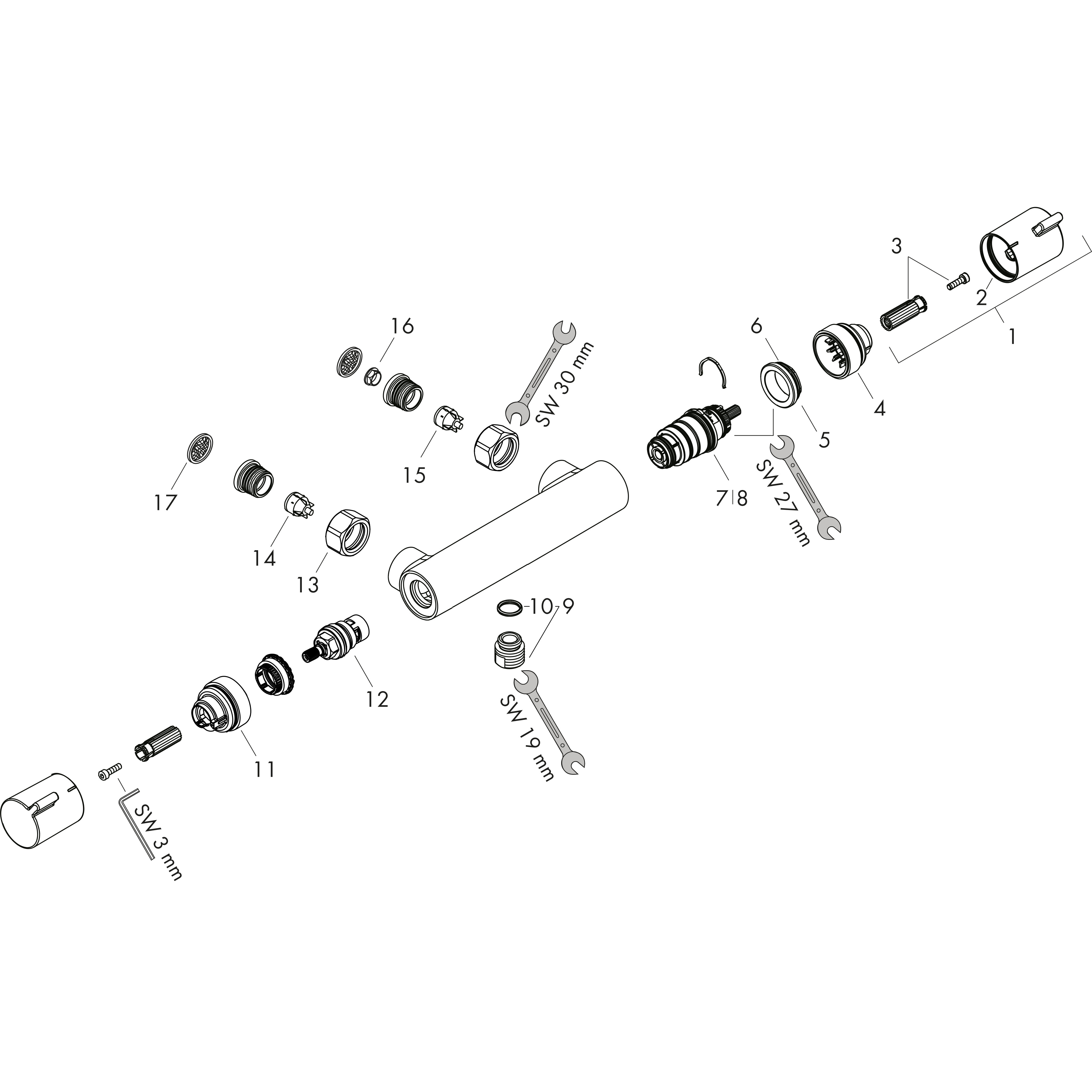 hansgrohe Suihkuhana hansgrohe 13193670 ecostat term musta