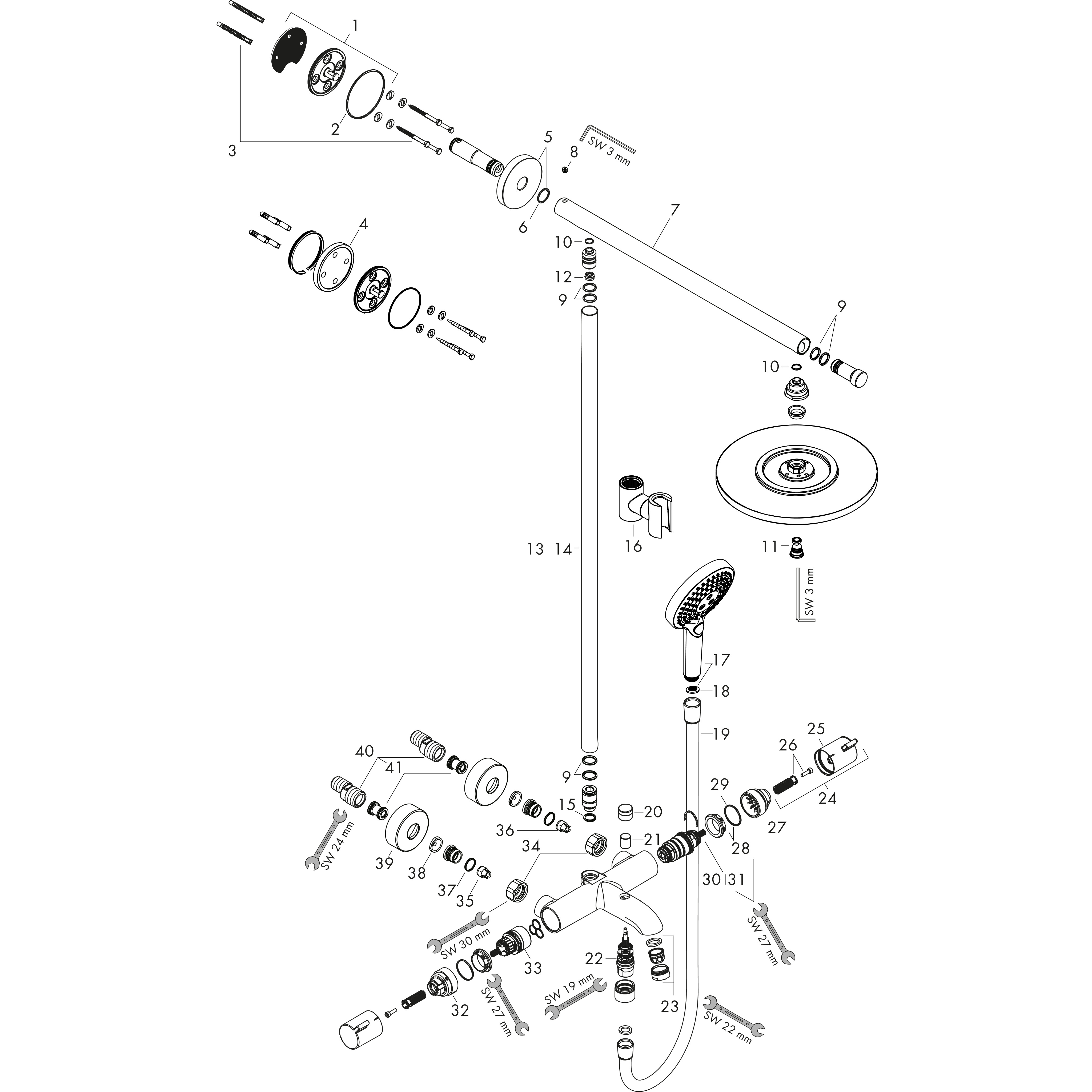 hansgrohe Showersystem hansgrohe 27849000 raind s240 air eco sp