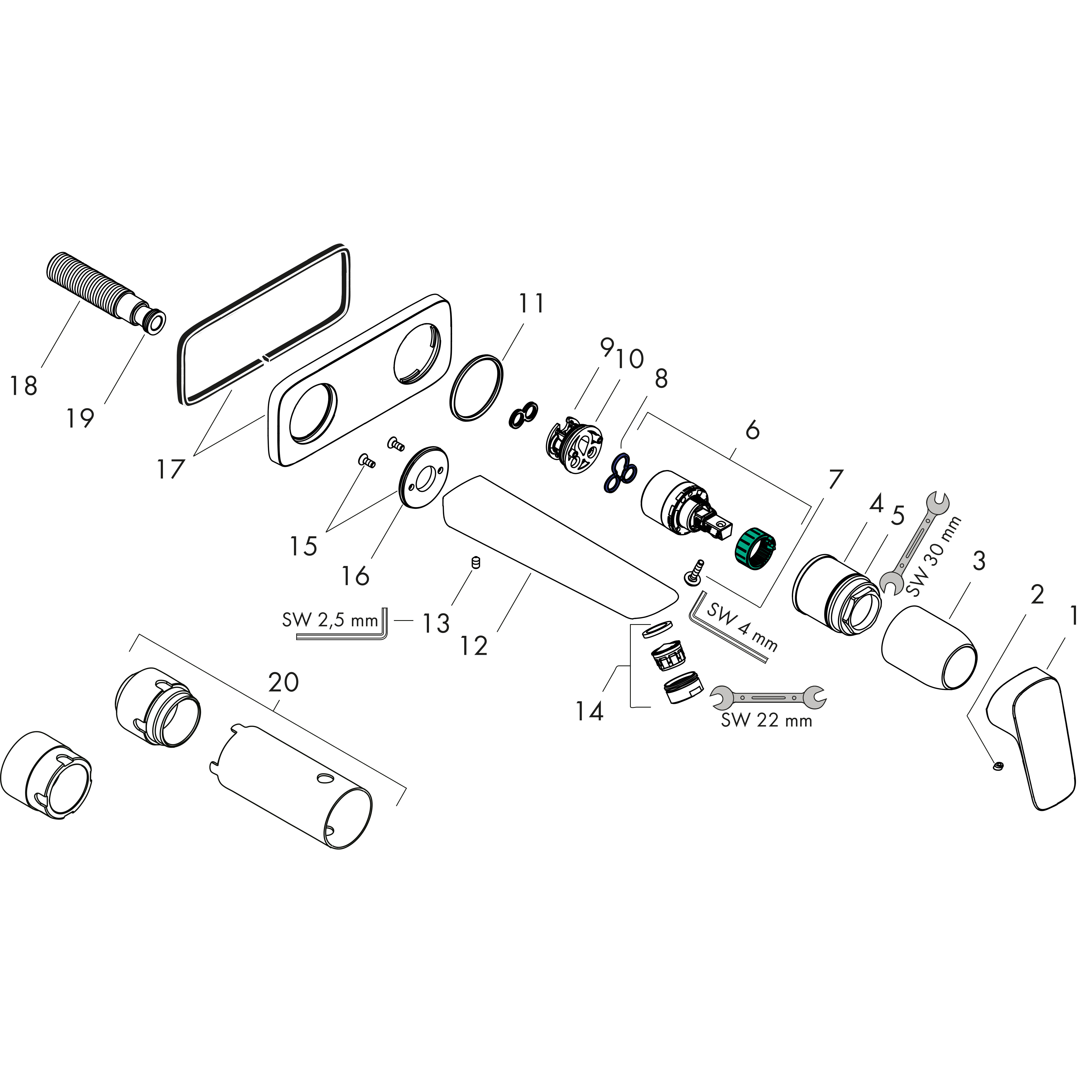 hansgrohe Washbasin mixer hansgrohe 71220000 logis 1 wall