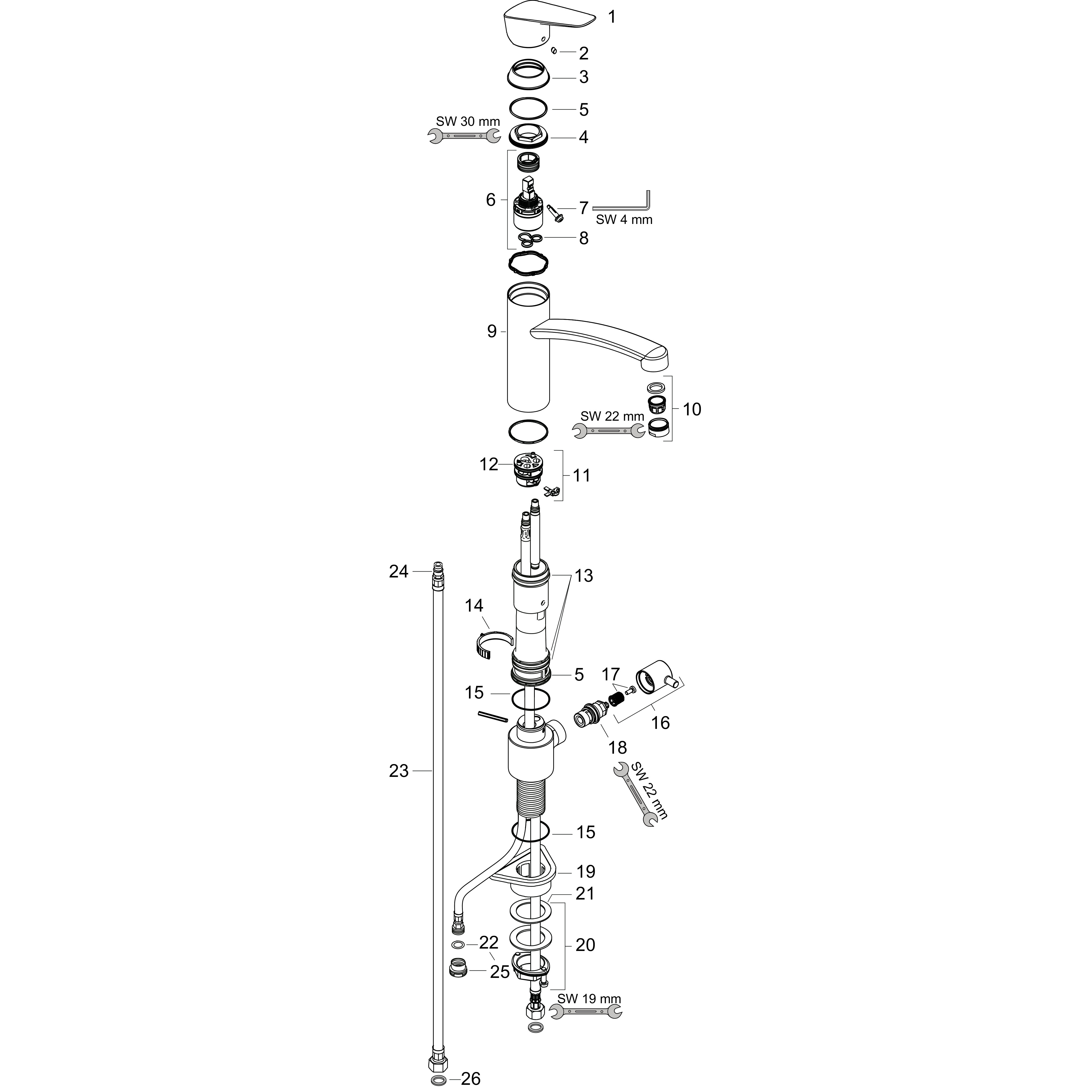 hansgrohe Kitchen mixer hansgrohe 71859000 logis 220 dwc