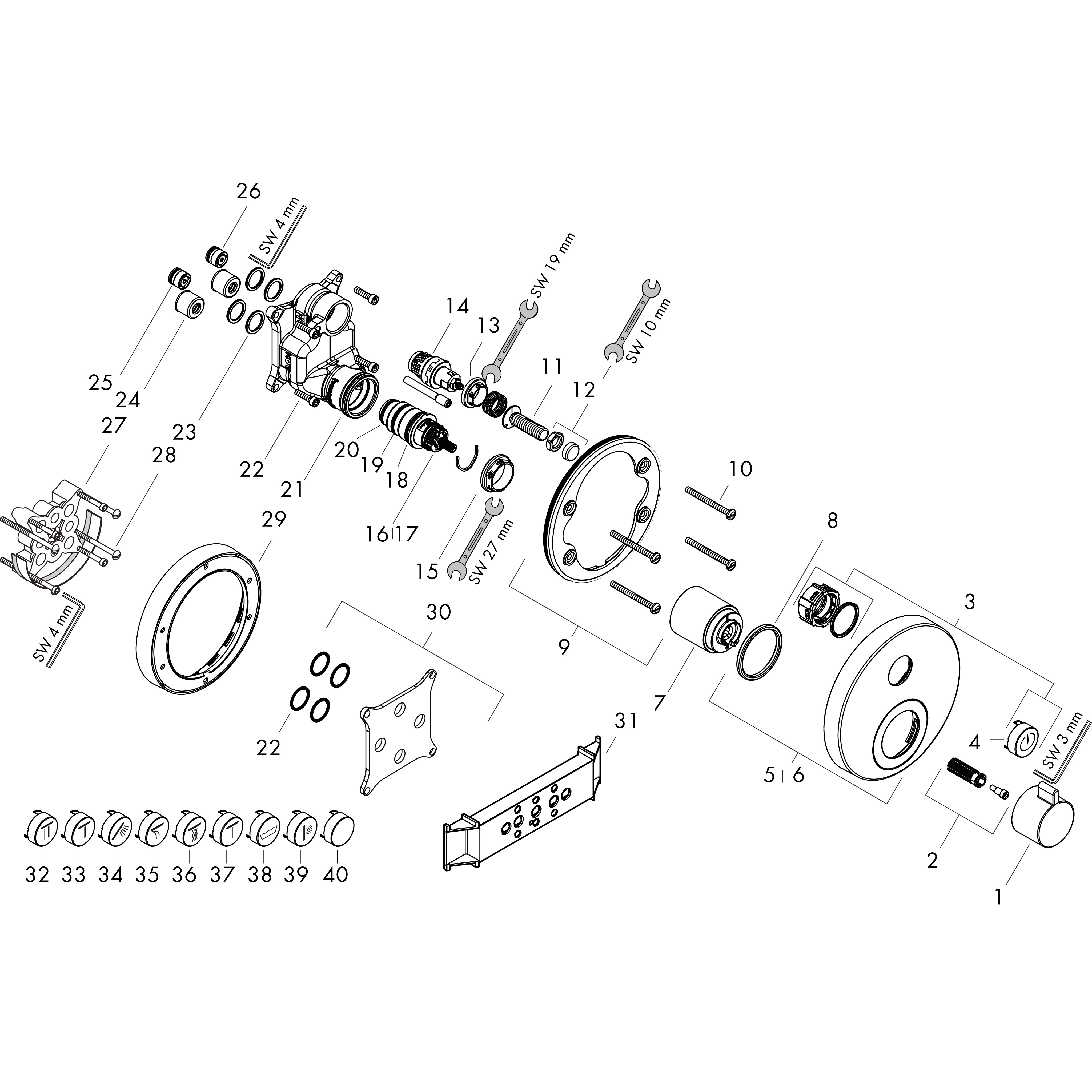 hansgrohe Piiloasennushana hansgrohe 15744003 select s 1-toim dzr