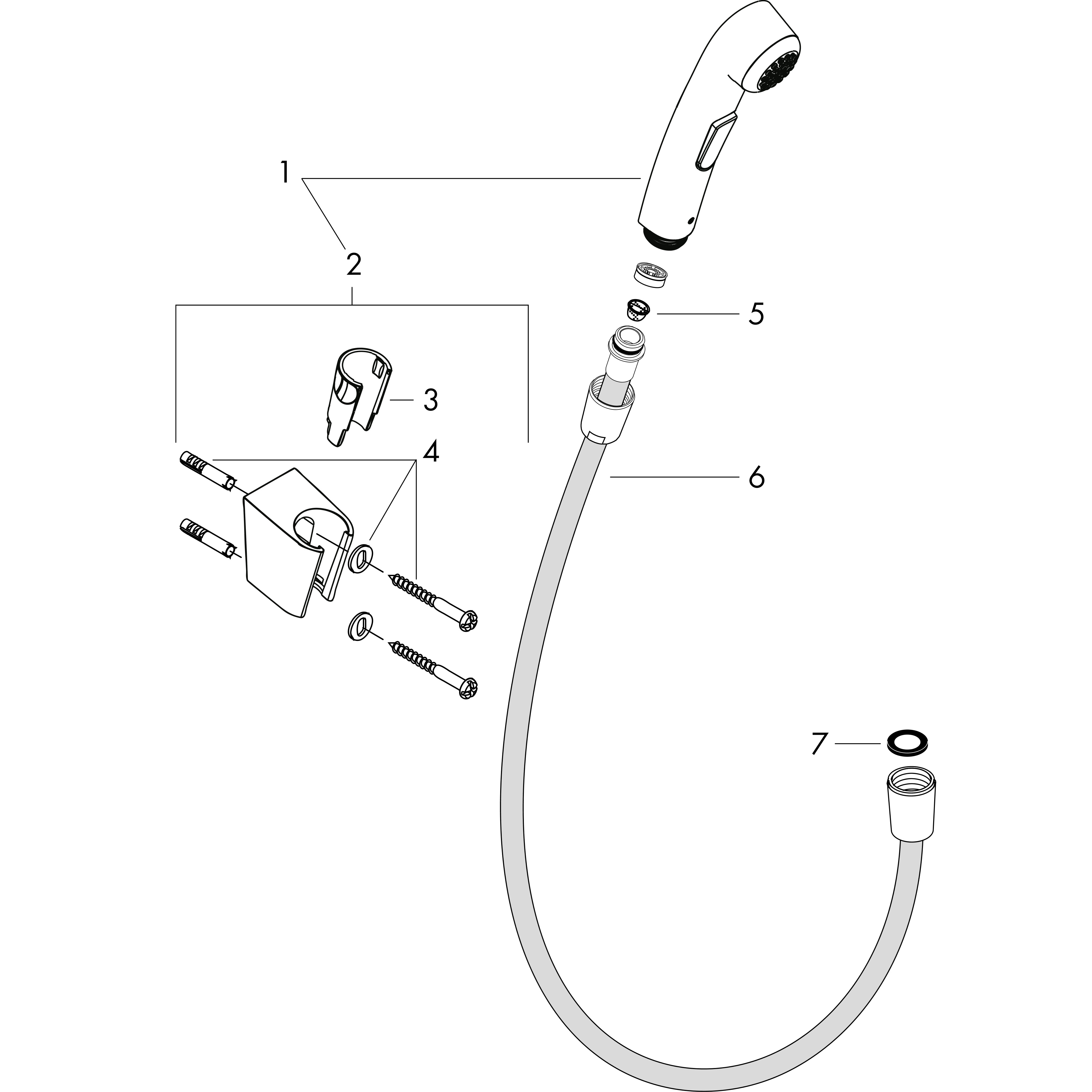 hansgrohe Käsisuihku hansgrohe 32128000 bidette