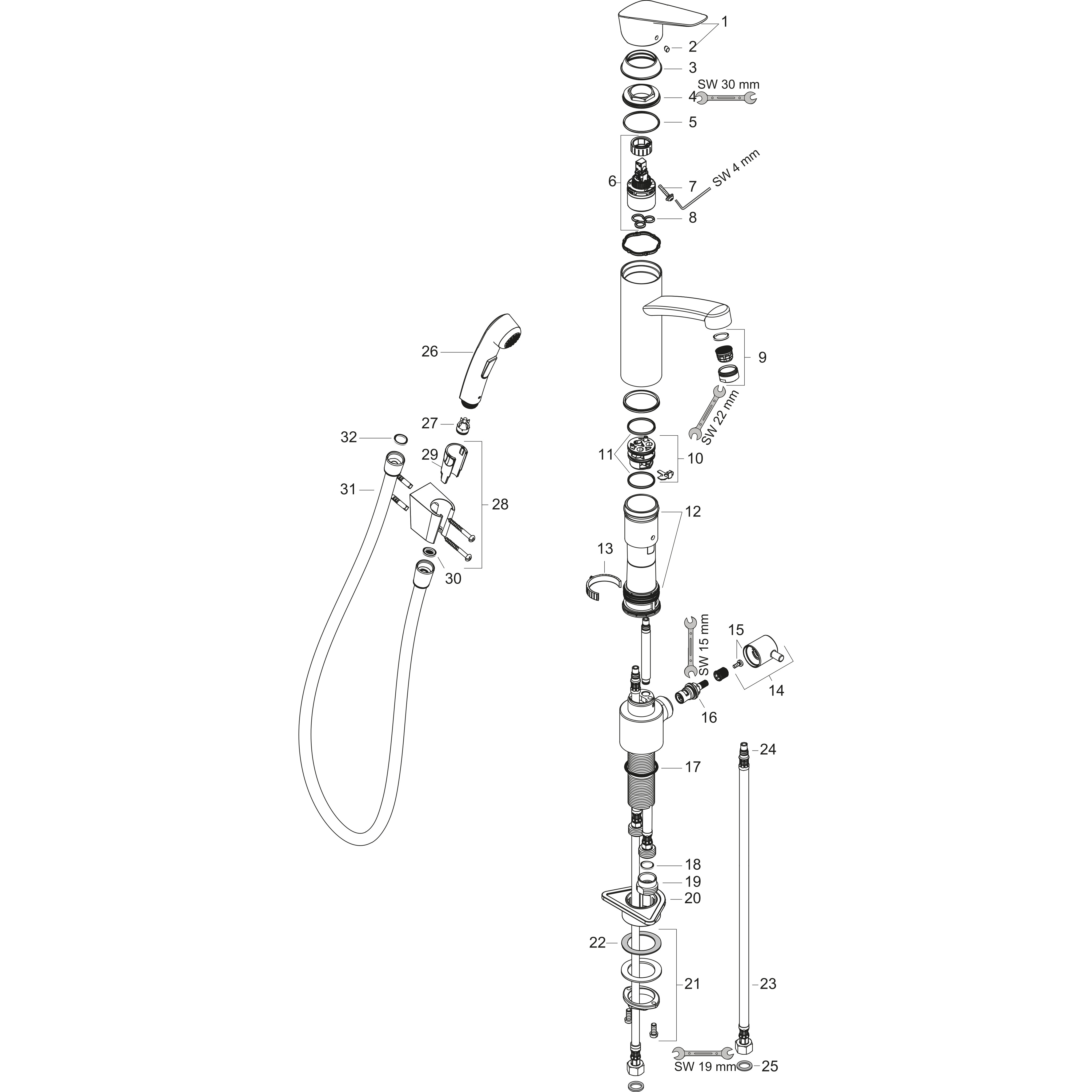 hansgrohe Pesuallashana hansgrohe 31543000 logis bidette