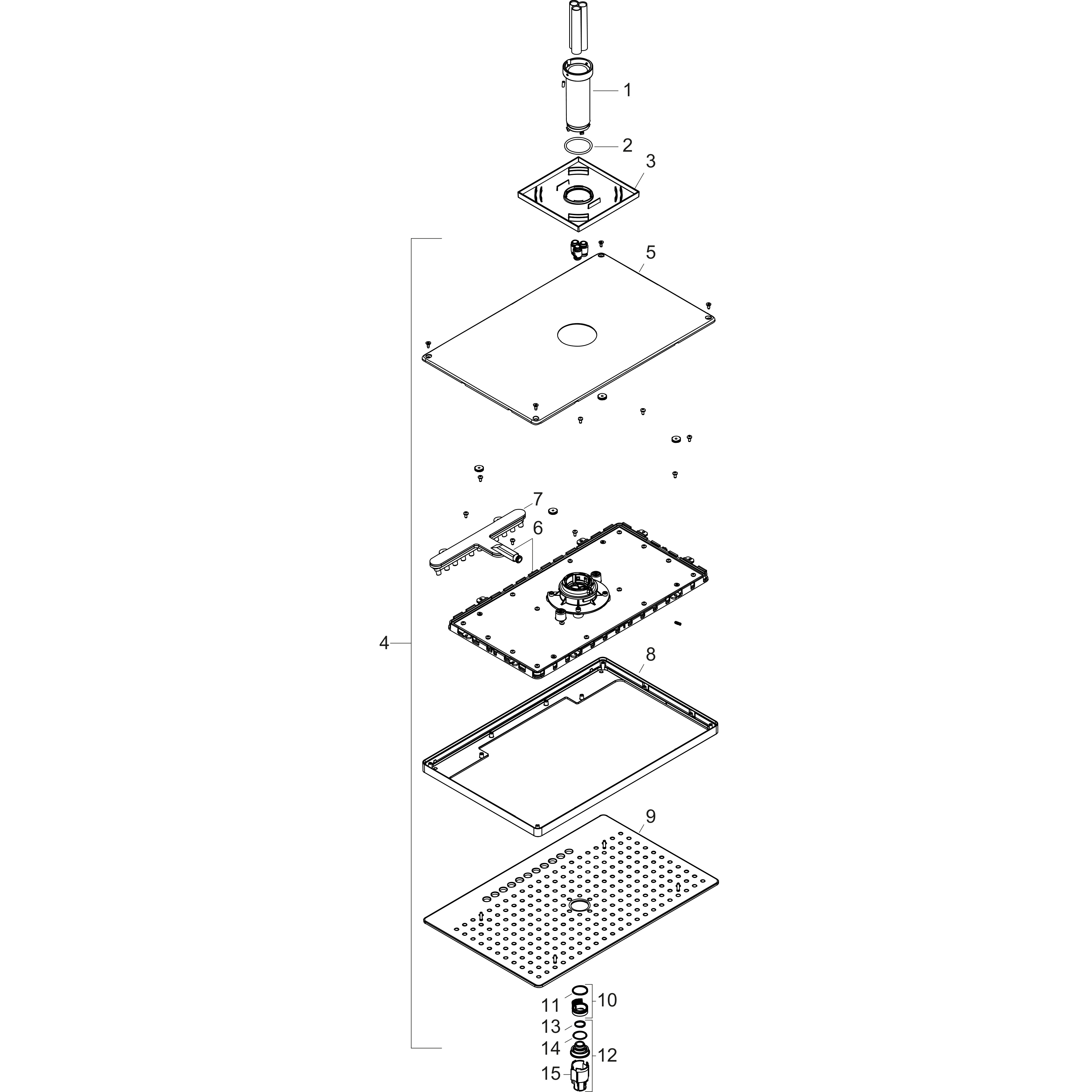hansgrohe Piiloasennushana hansgrohe 24004400 rainmaker yläsuihku