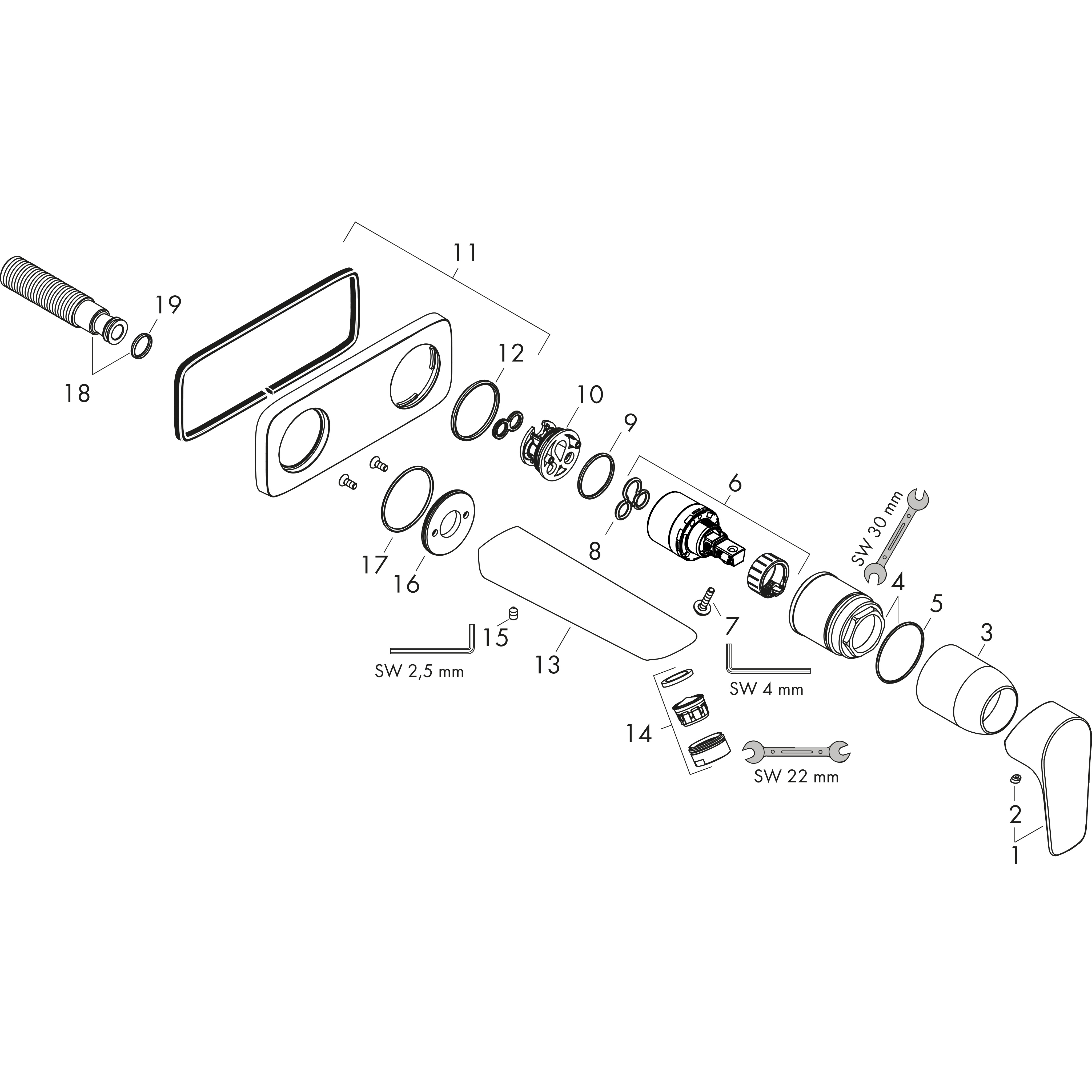 hansgrohe Concealed tap hansgrohe 71732000 talis e washbasin165