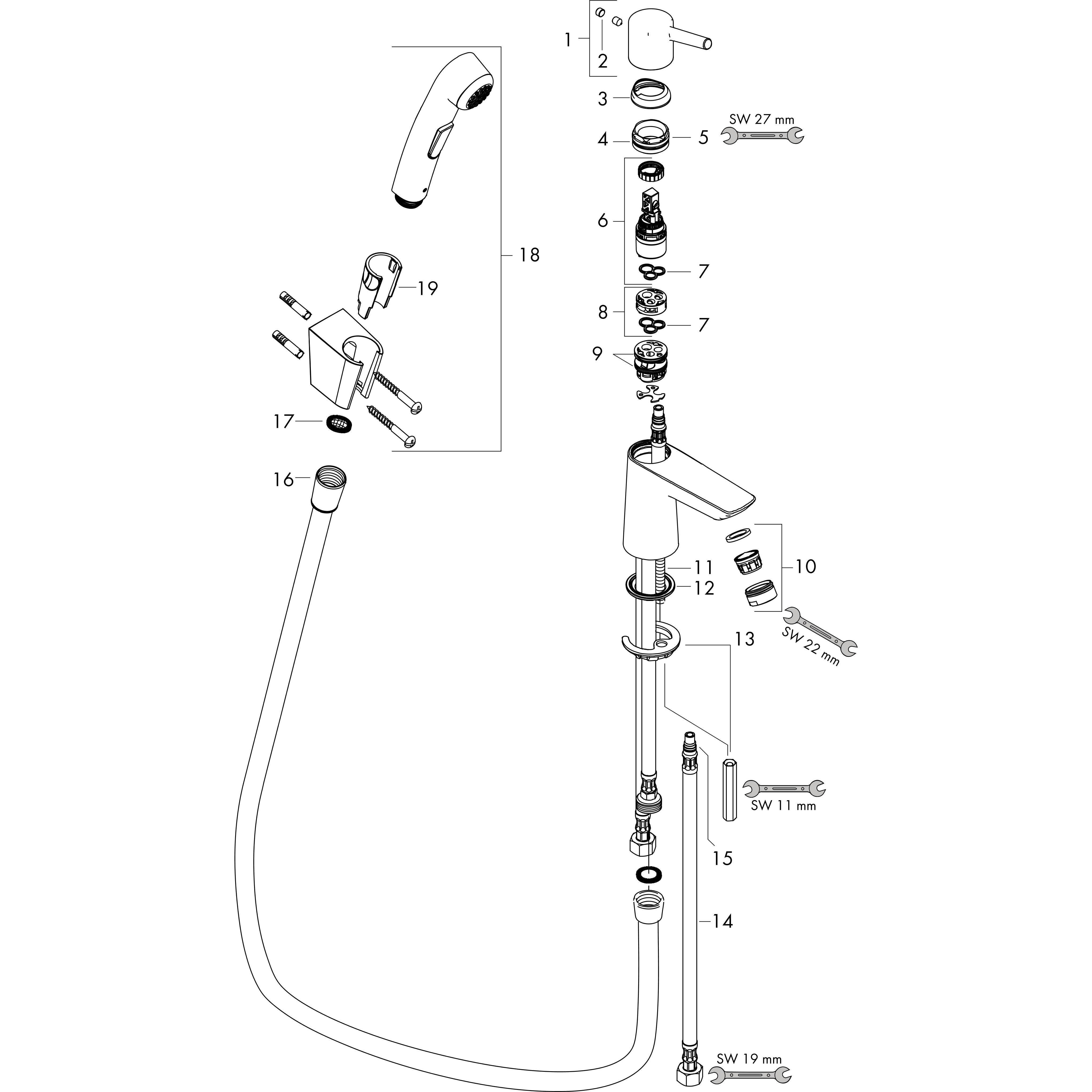 hansgrohe Pesuallashana hansgrohe 72290000 talis s bidette