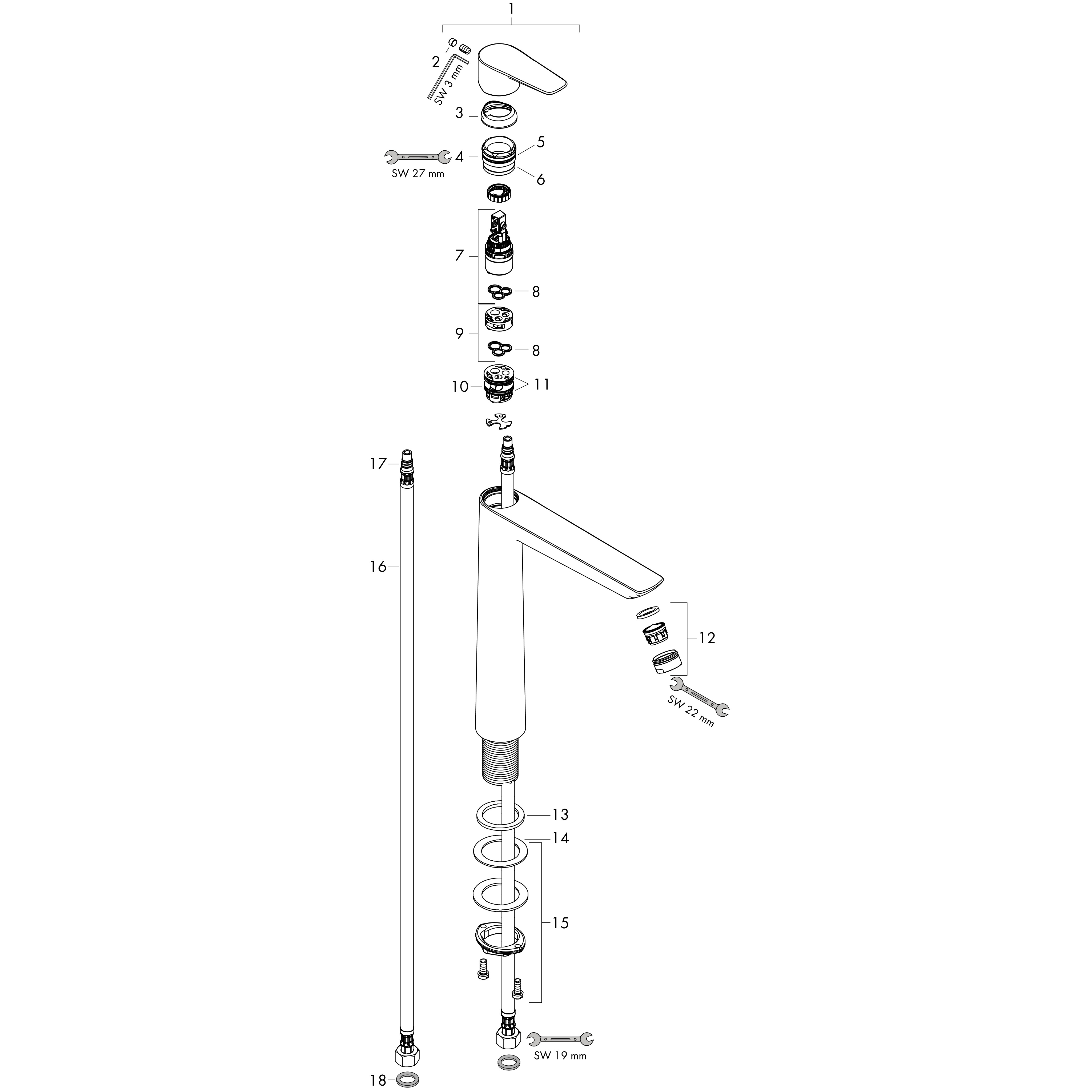 hansgrohe Washbasin mixer hansgrohe 71717000 talis e 240