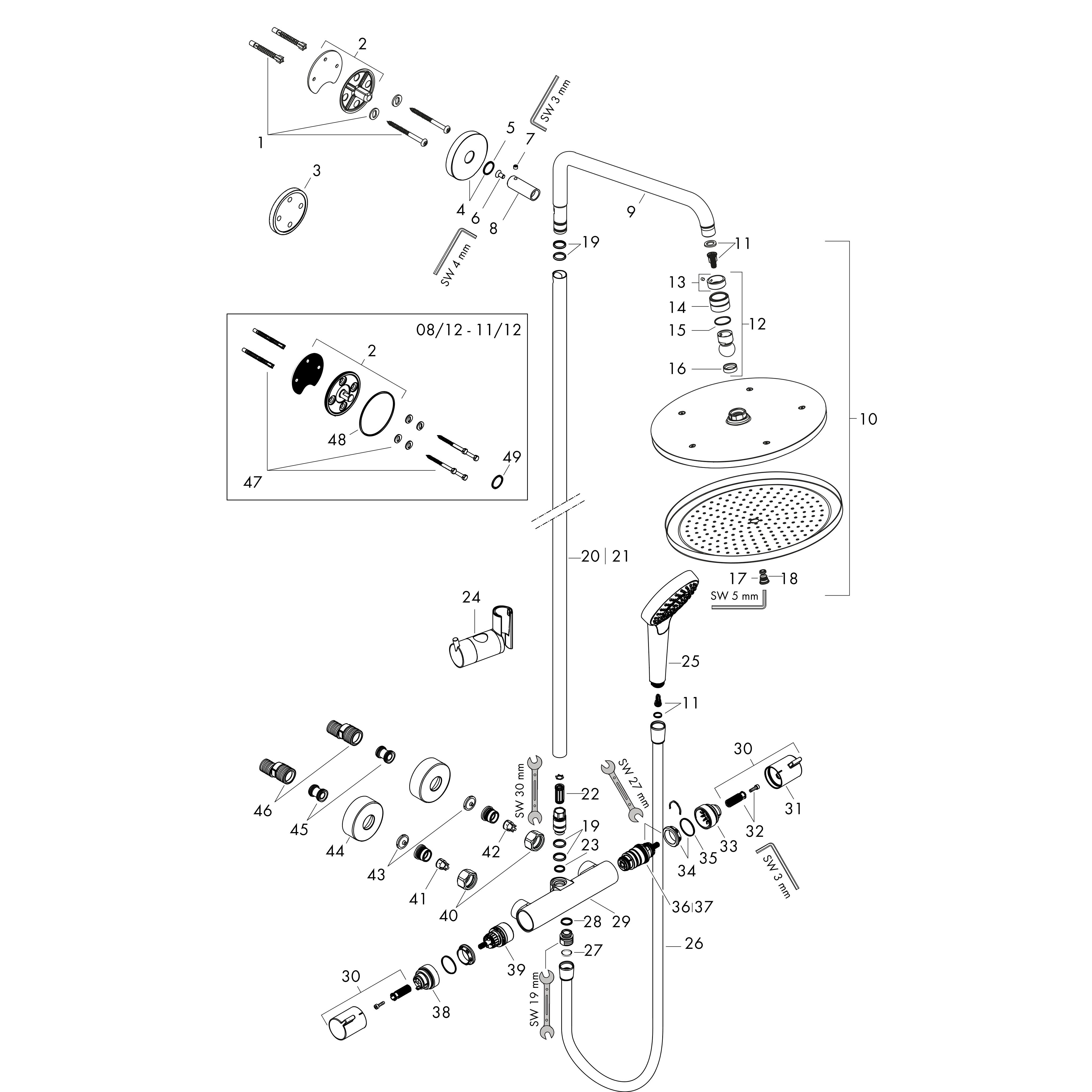 hansgrohe Showersystem hansgrohe 26799000 croma 280 air