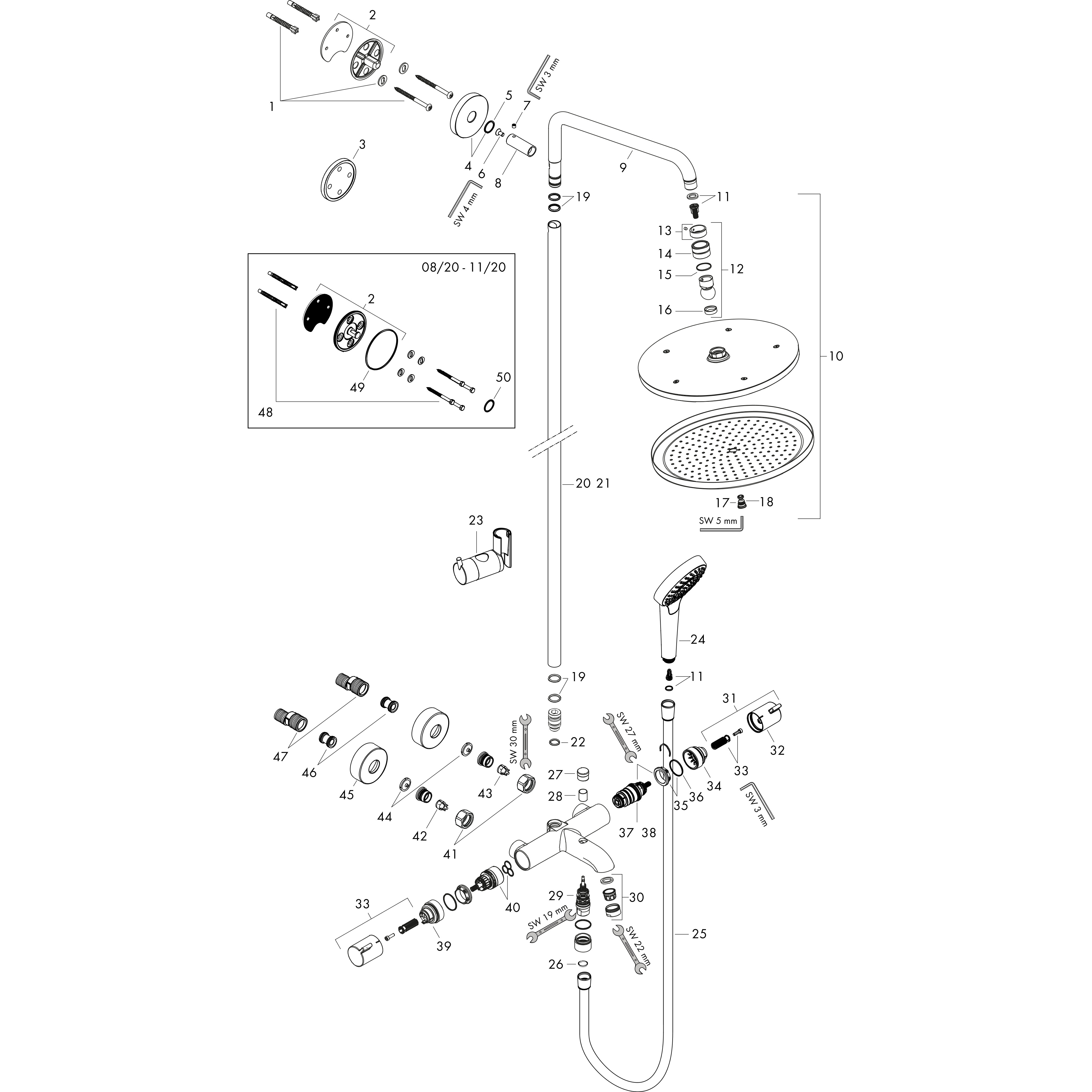 hansgrohe Duschkombination hansgrohe 26557000 croma 280 air pip