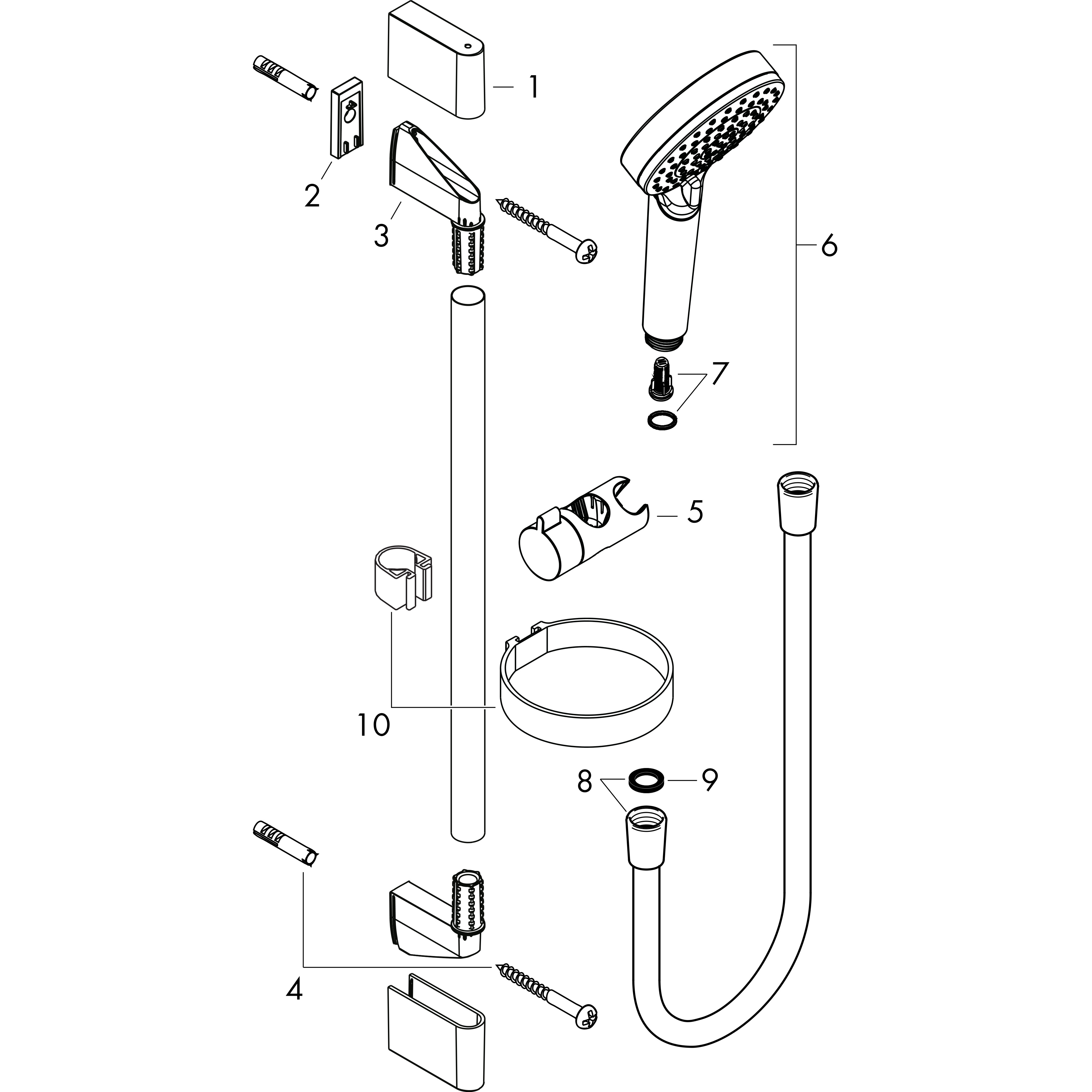 hansgrohe Handduschset hansgrohe 26553400 crometta vario 65cm
