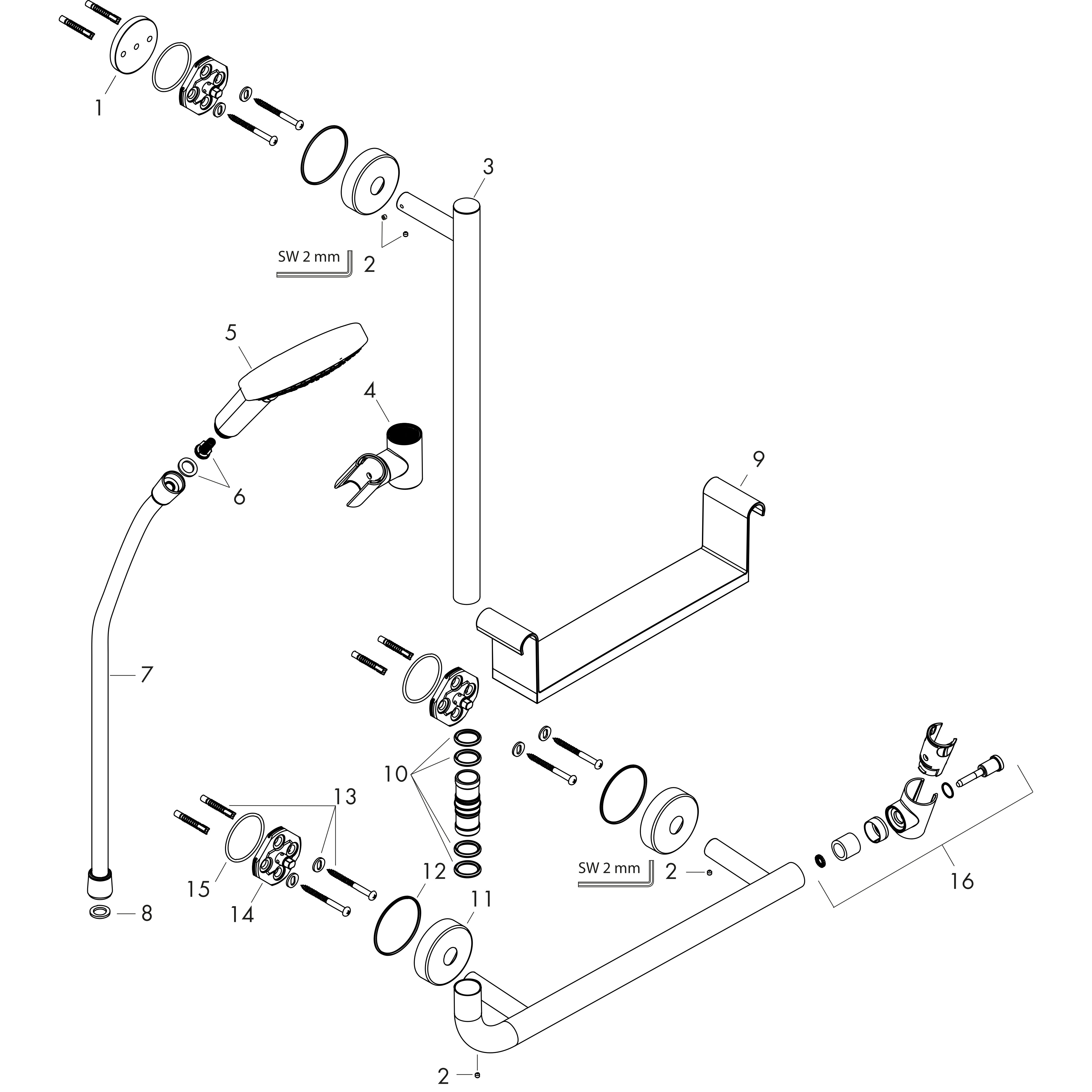 hansgrohe Showerset hansgrohe 26324000 u'c110l/rd select120