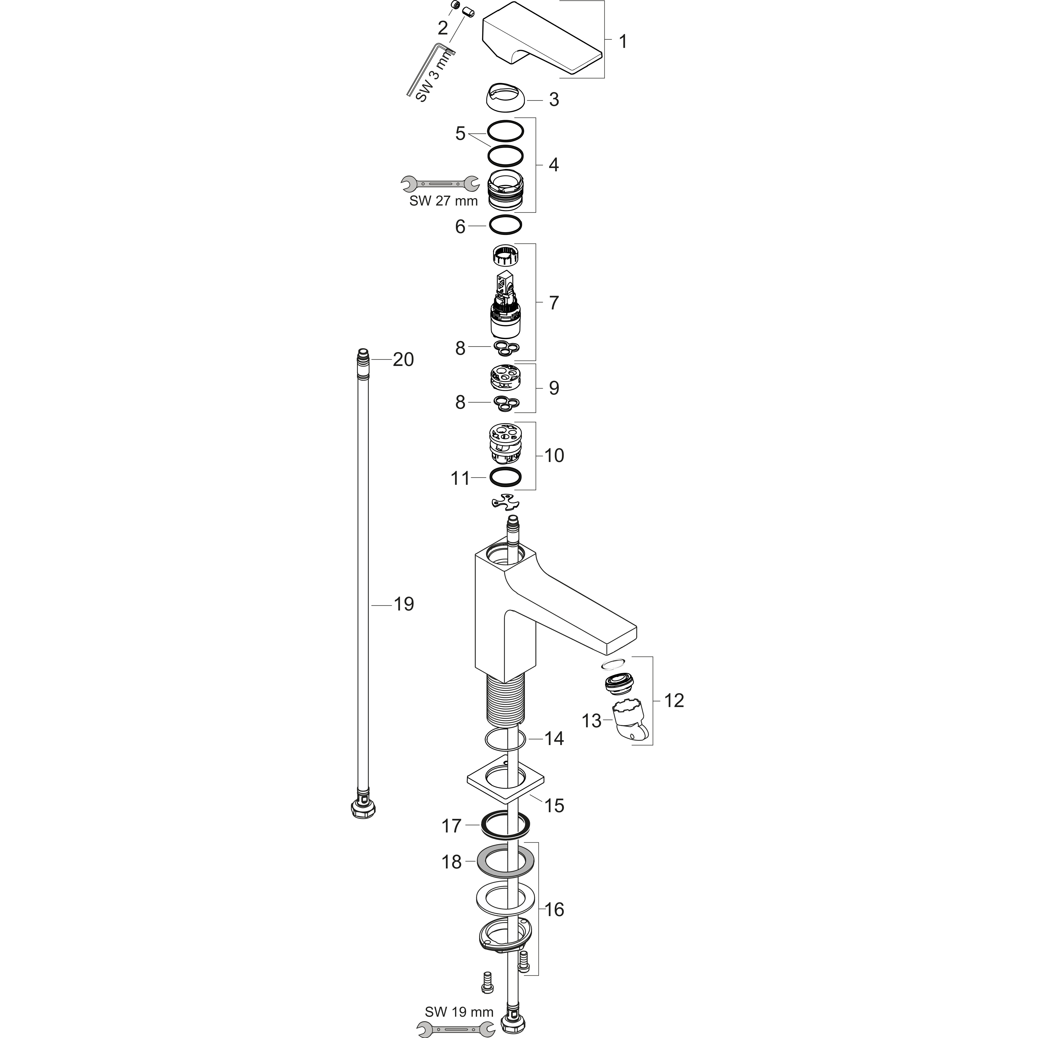 hansgrohe Pesuallashana hansgrohe 32507000 metropol 110 push o