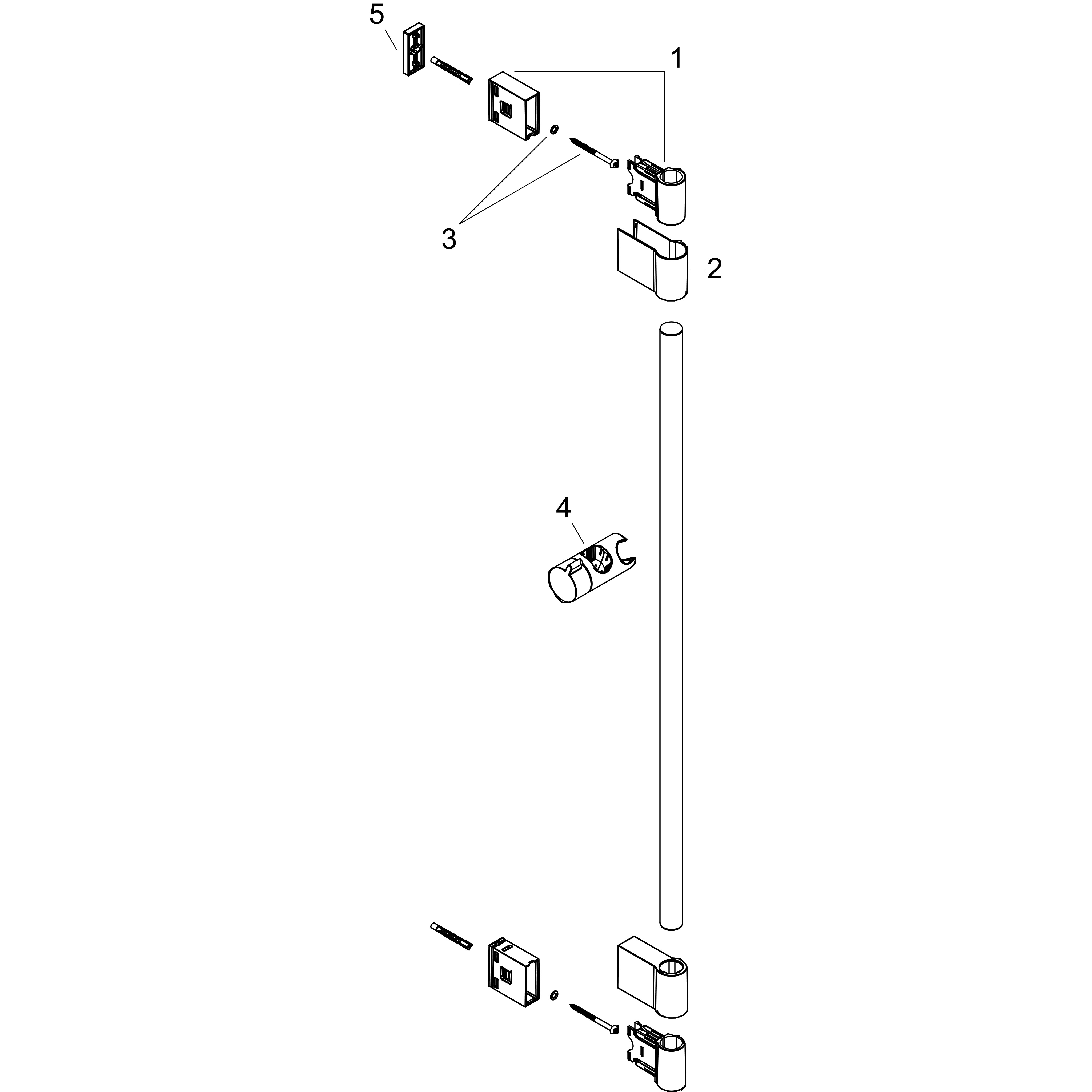 hansgrohe Duschstänger hansgrohe 27355000 varia 72 cm kromi