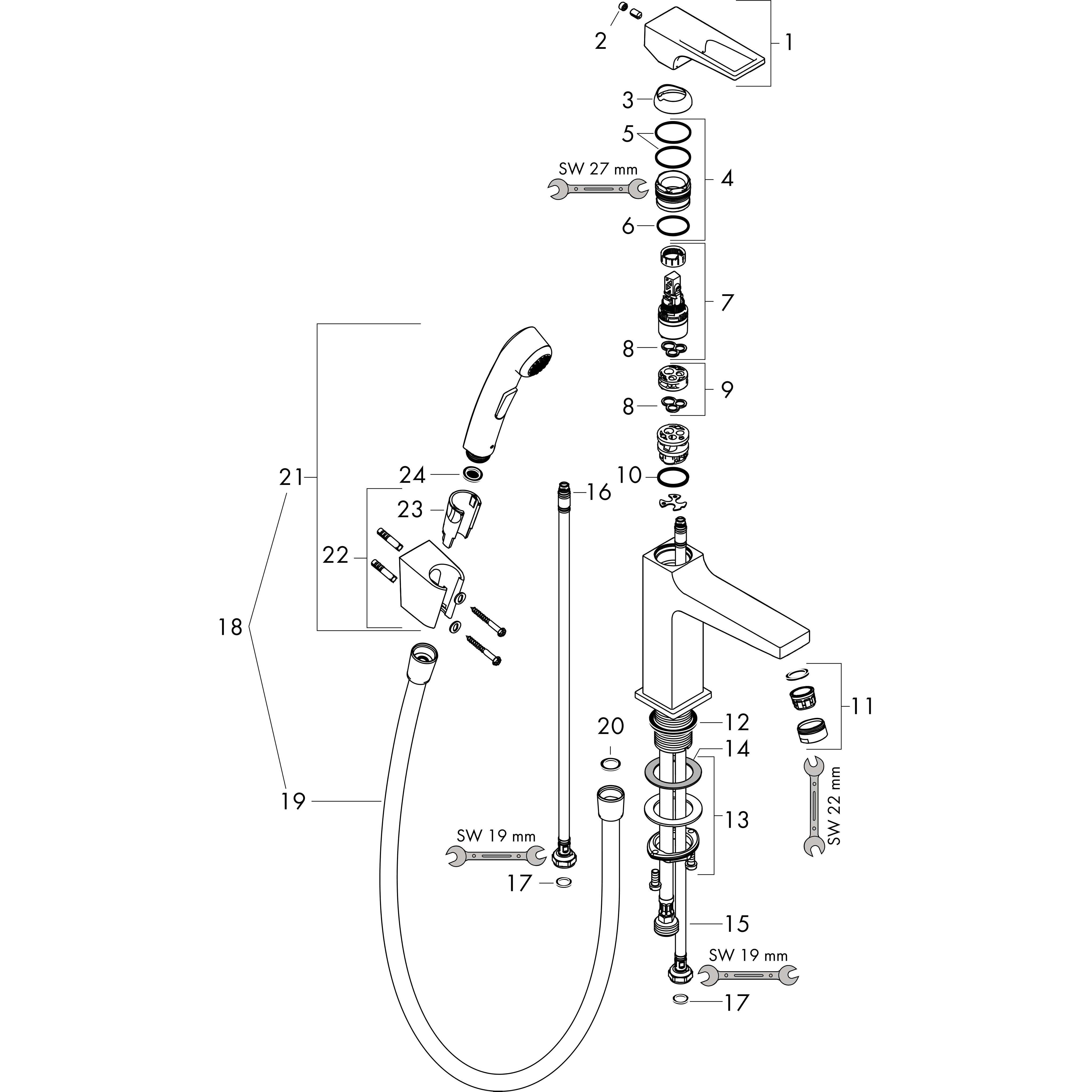 hansgrohe Pesuallashana hansgrohe 74522000 metrop loop 110 bide