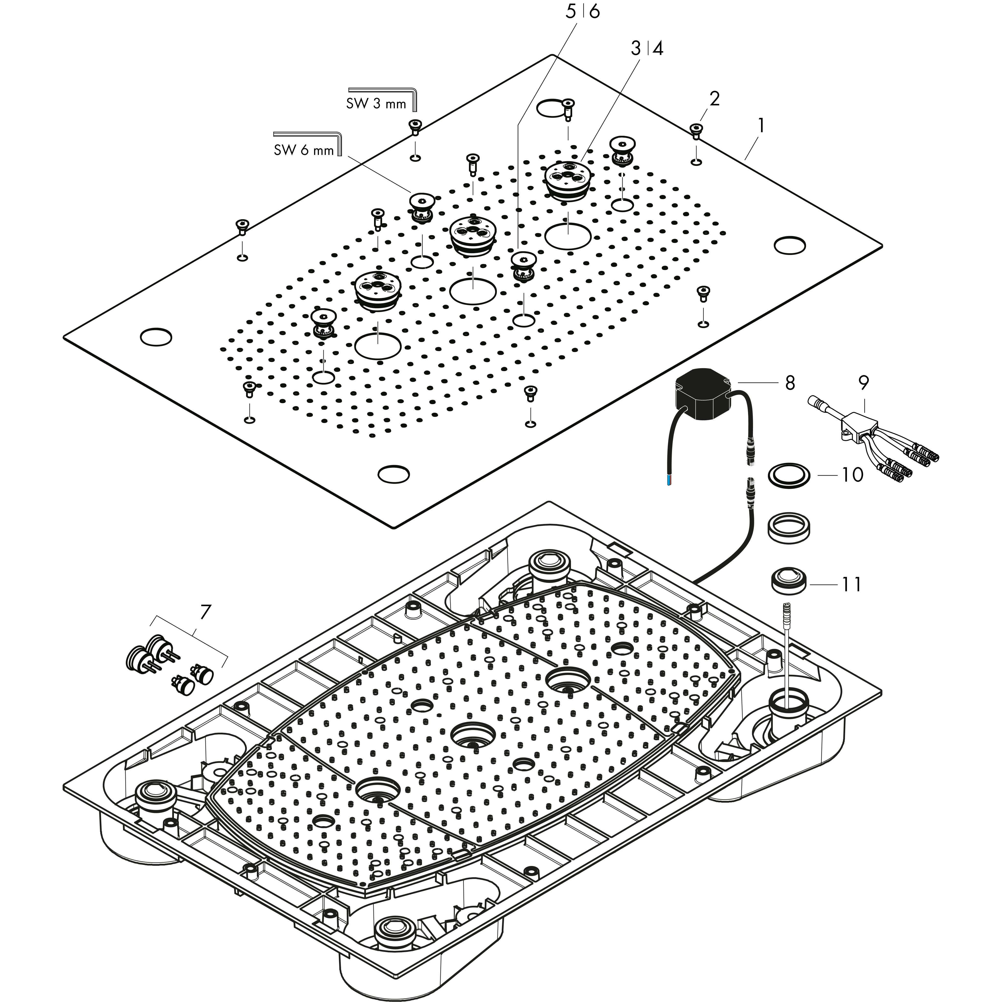 hansgrohe Pintaosa hansgrohe 28418000 rainmaker yläsuihku