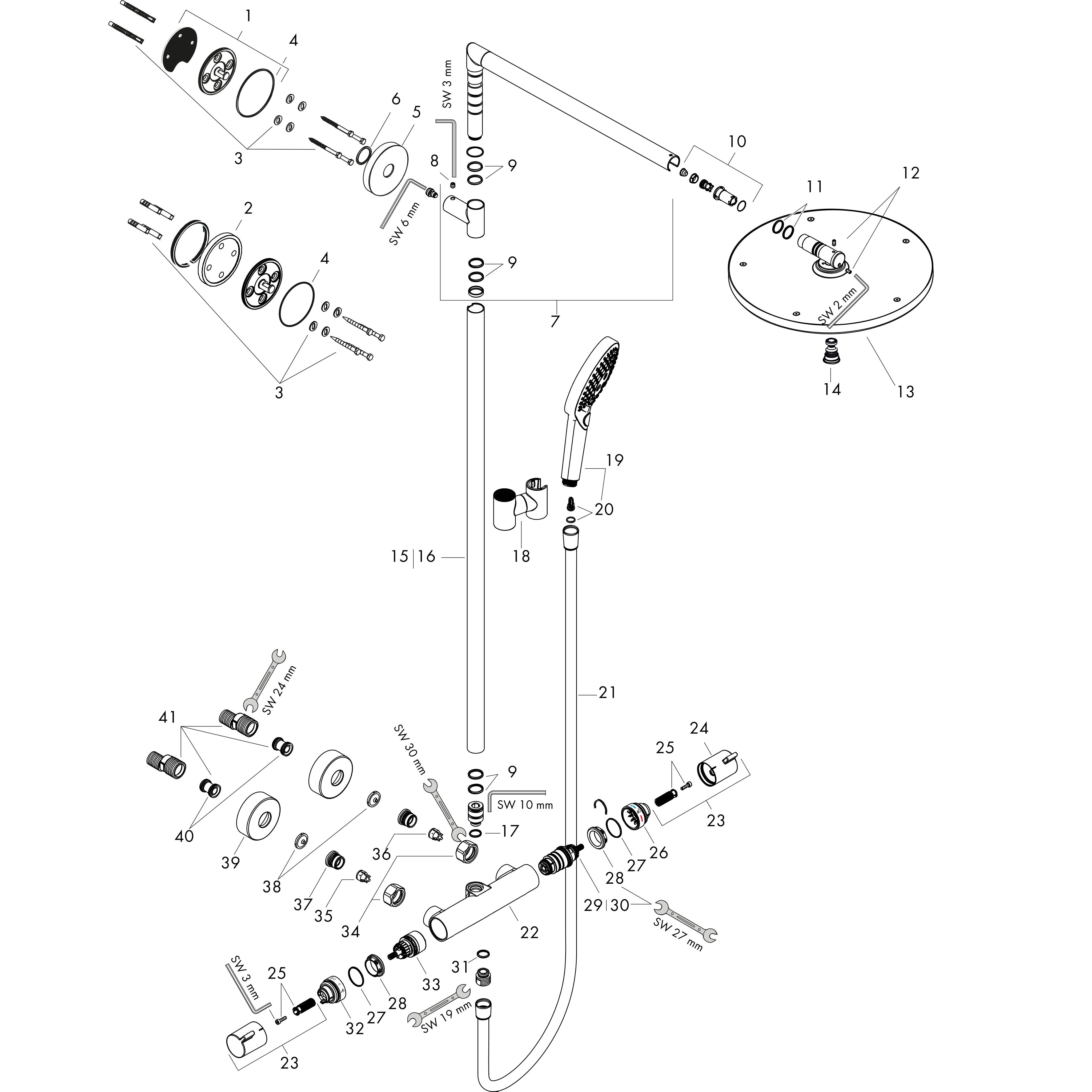 hansgrohe Showersystem hansgrohe 27858000 raindance s300 air