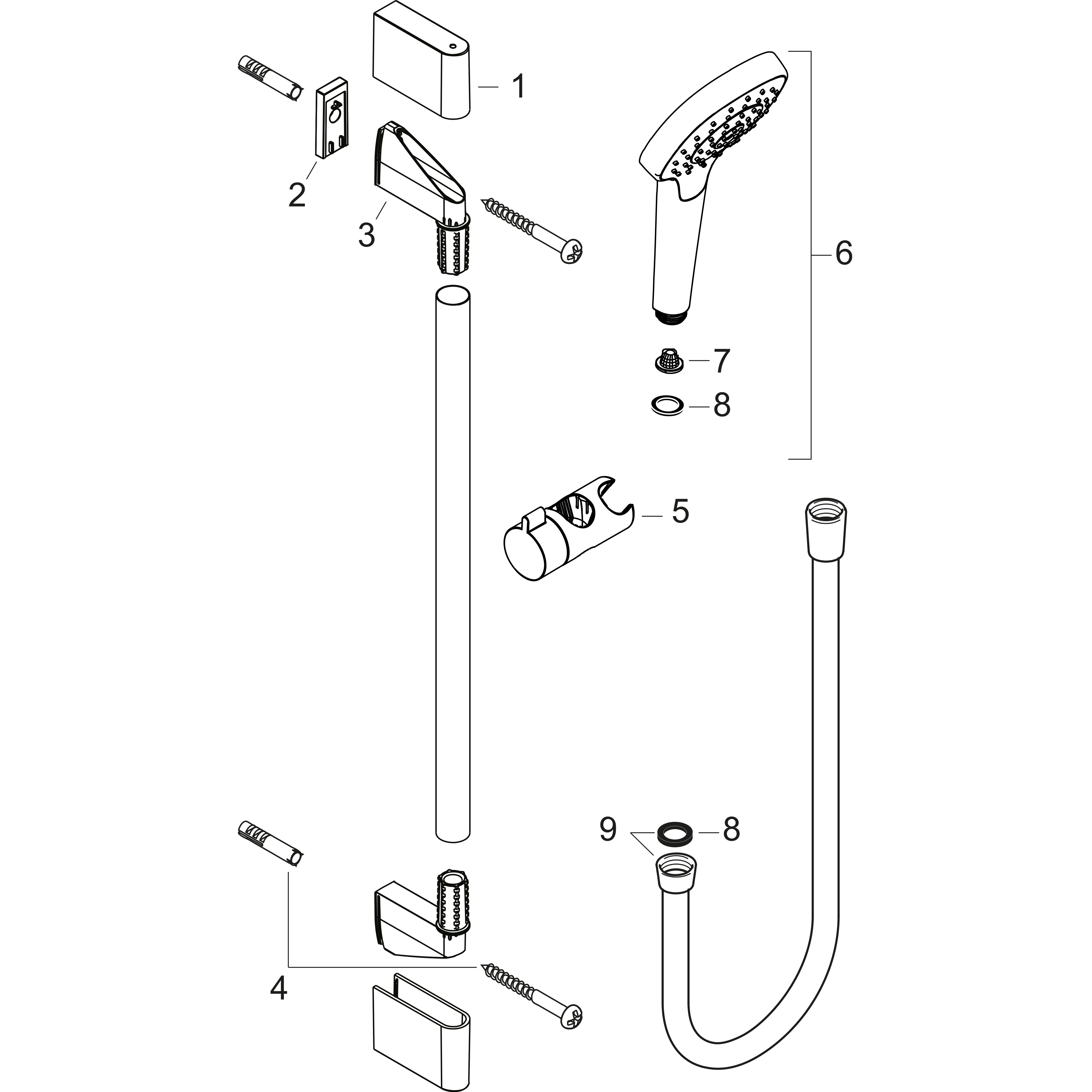 hansgrohe Duschset hansgrohe 26573400 croma select s eco 9l
