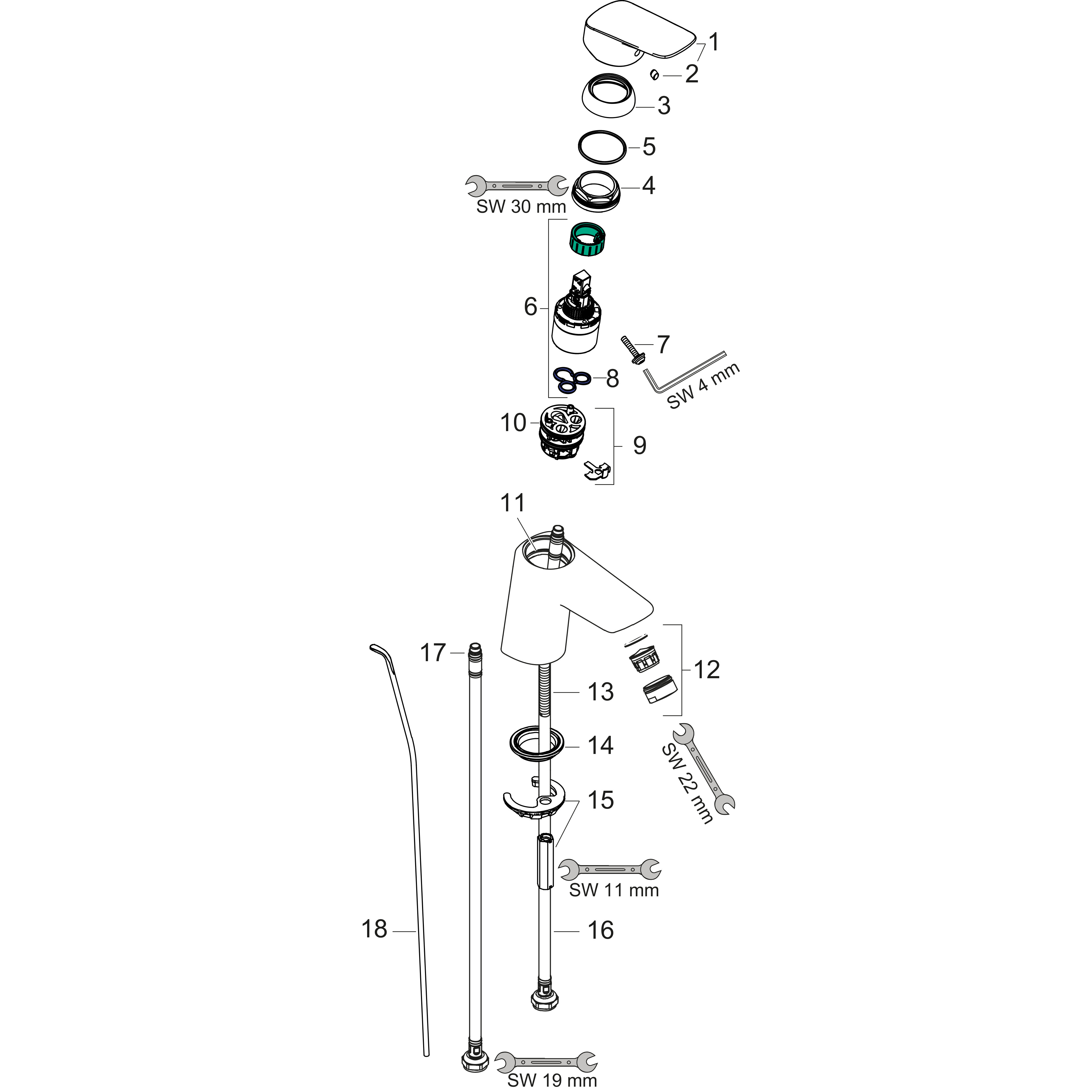 hansgrohe Washbasin mixer hansgrohe 71070000 logis 70