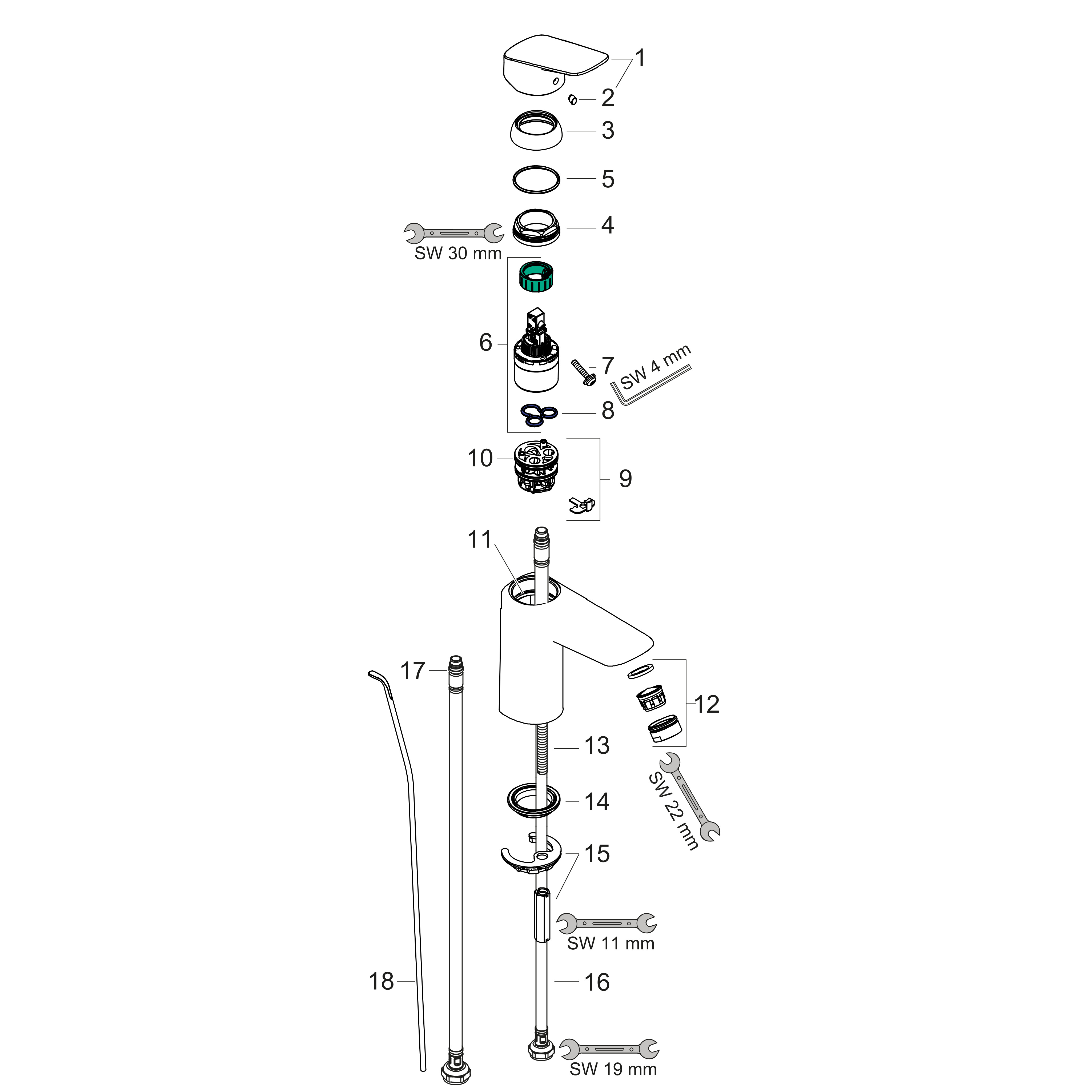 hansgrohe Tvättställblandare hansgrohe 71100000 logis 100