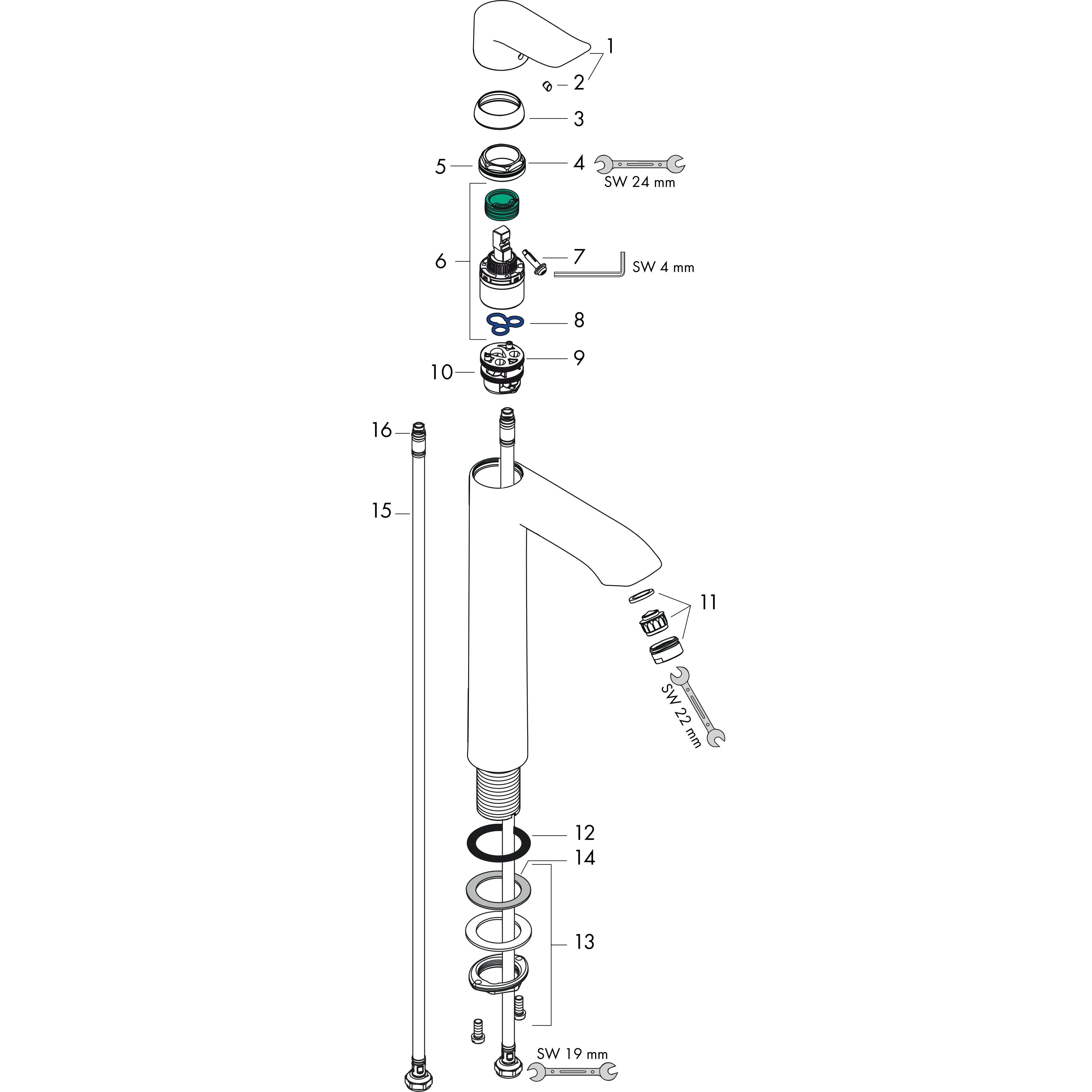 hansgrohe Pesuallashana hansgrohe 31184000 metris 260