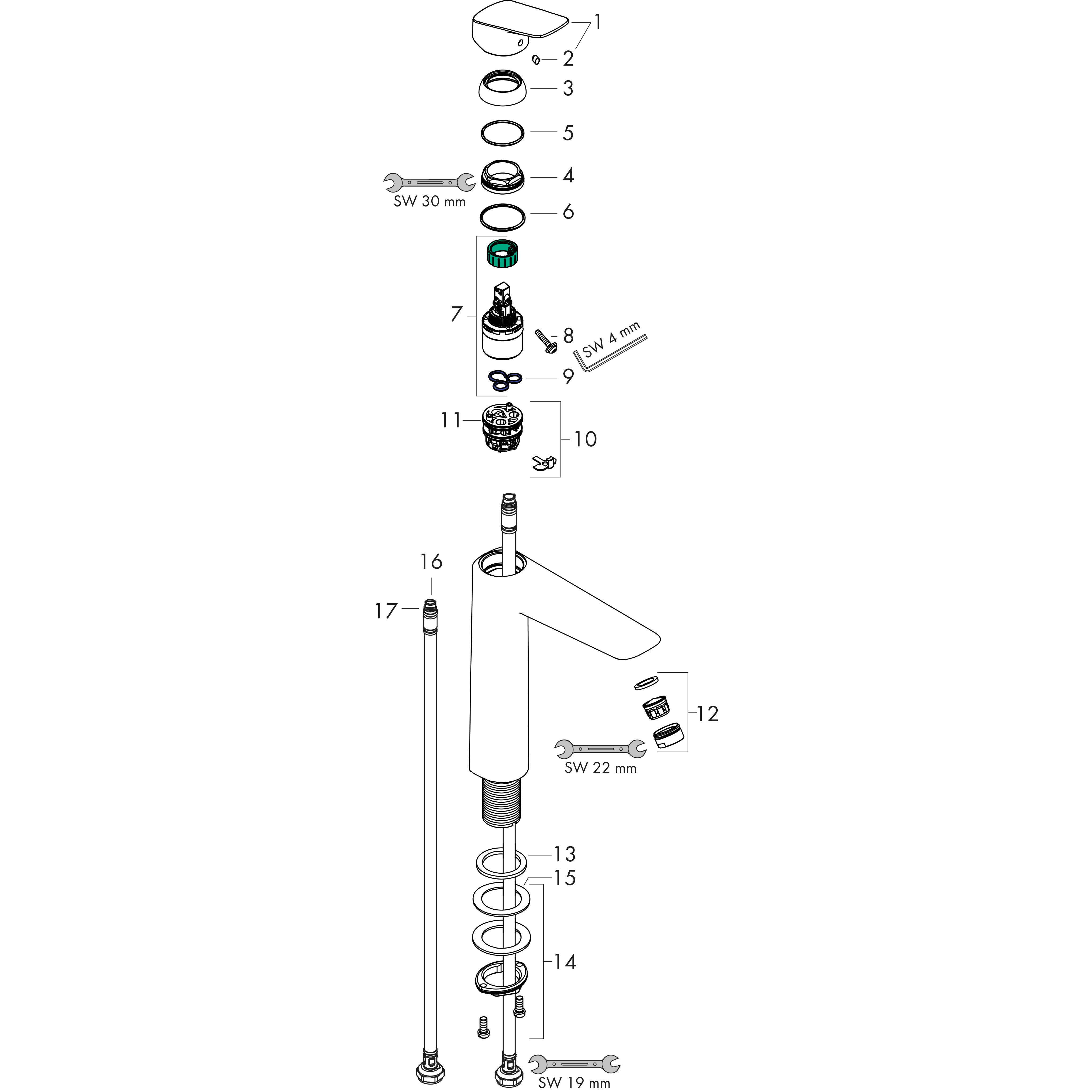 hansgrohe Washbasin mixer hansgrohe 71091000 logis 190