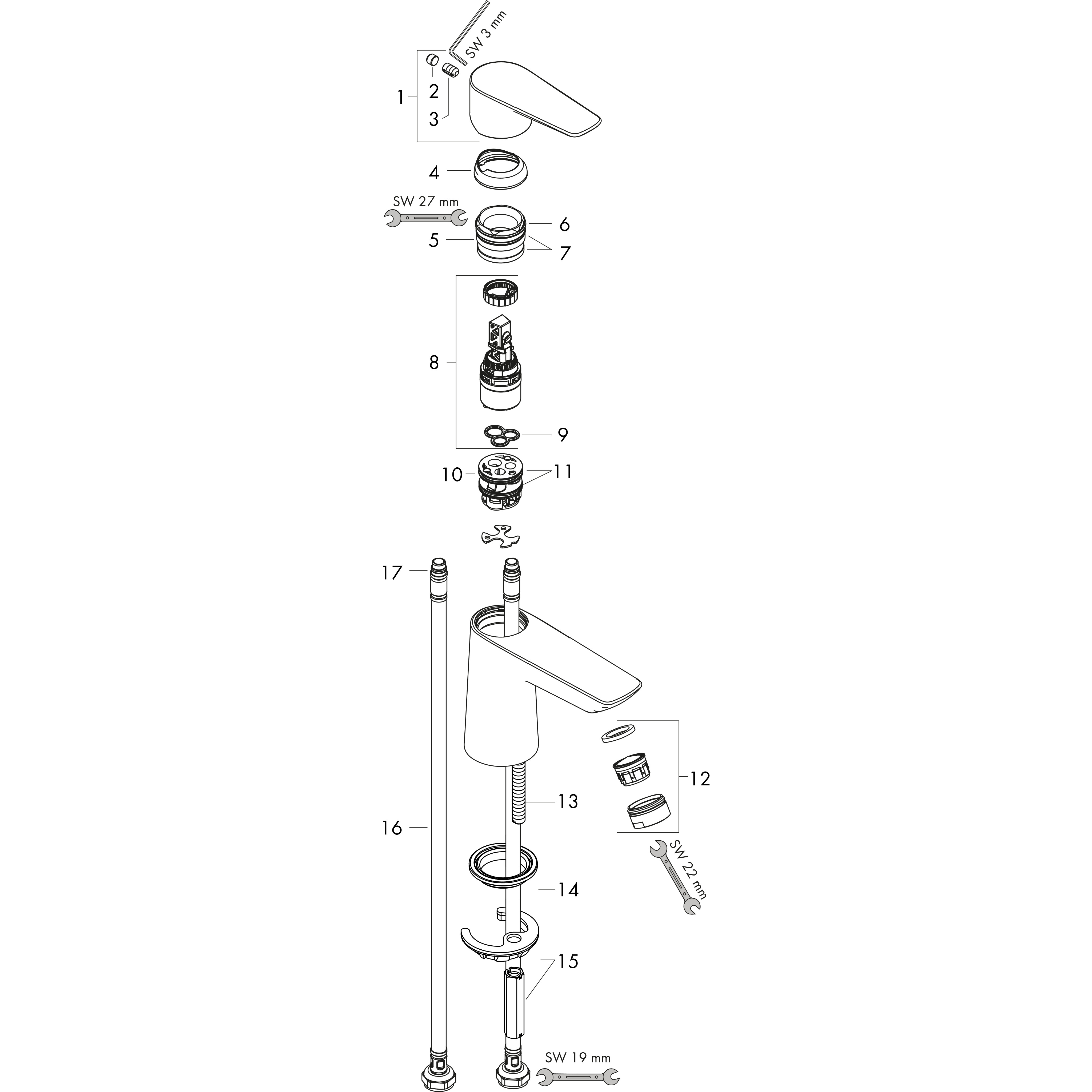 hansgrohe Washbasin mixer hansgrohe 71782000 talis e80 pushv chrom