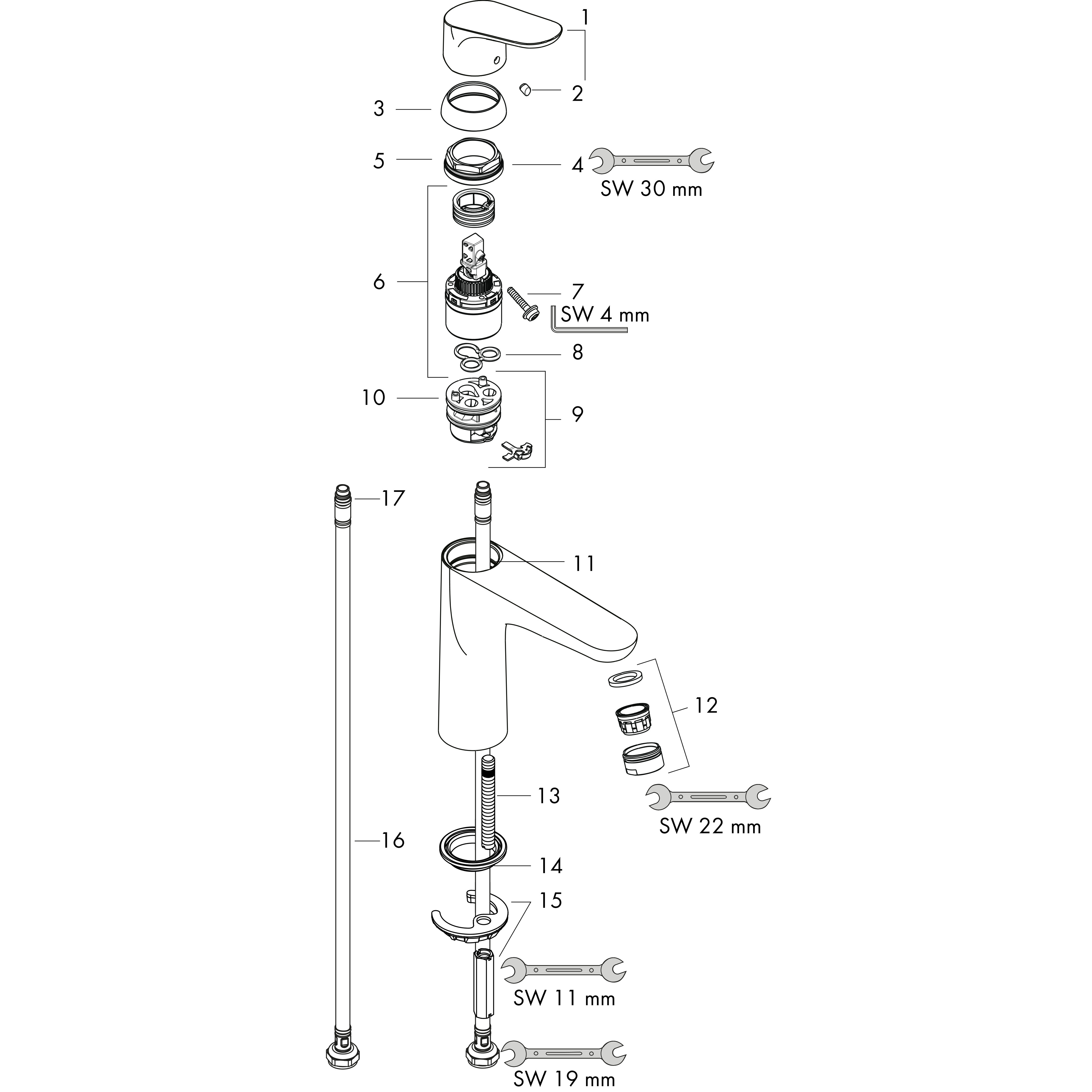 hansgrohe Pesuallashana hansgrohe 31979000 focus 100 kromi