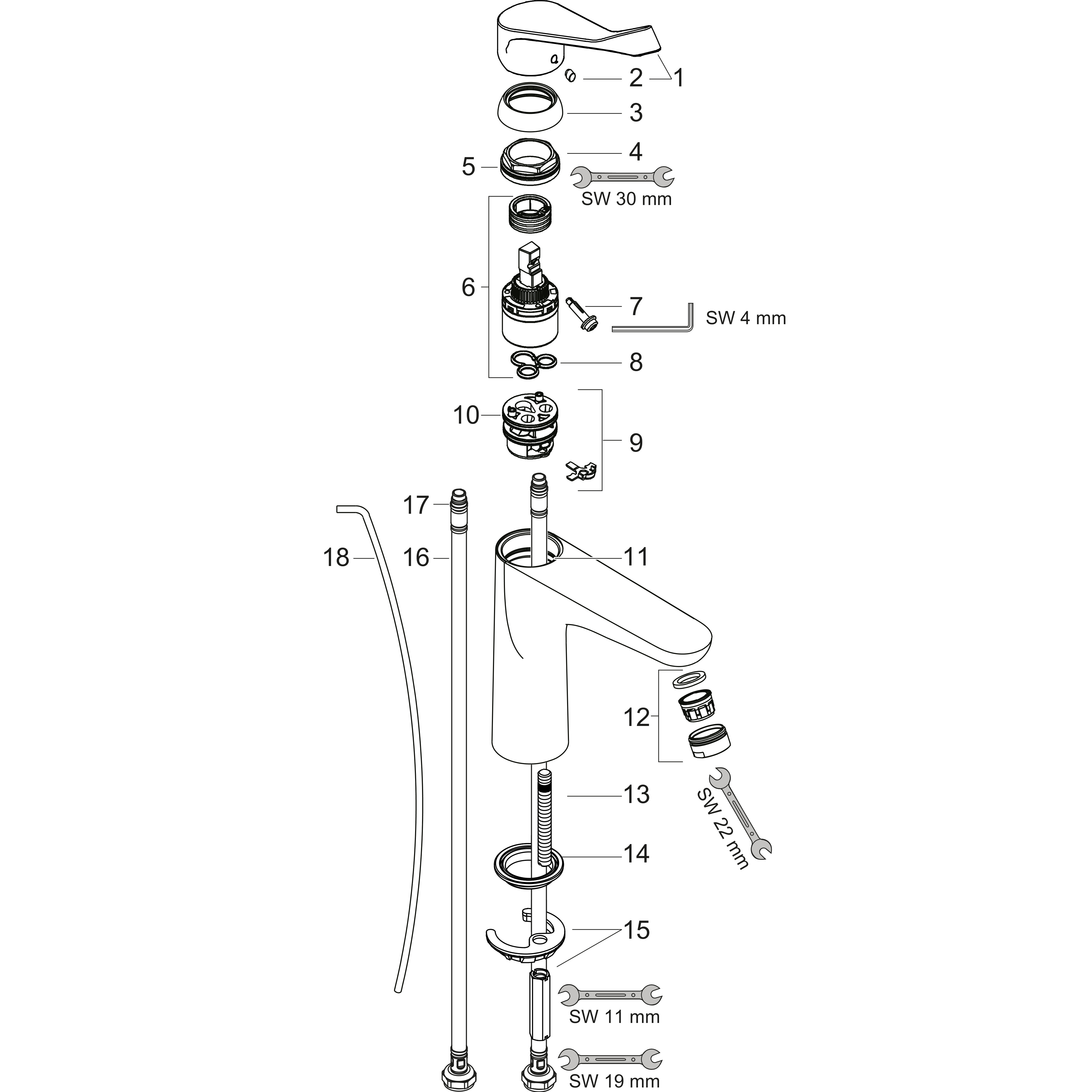 hansgrohe Pesuallashana hansgrohe 31911000 focus care 100