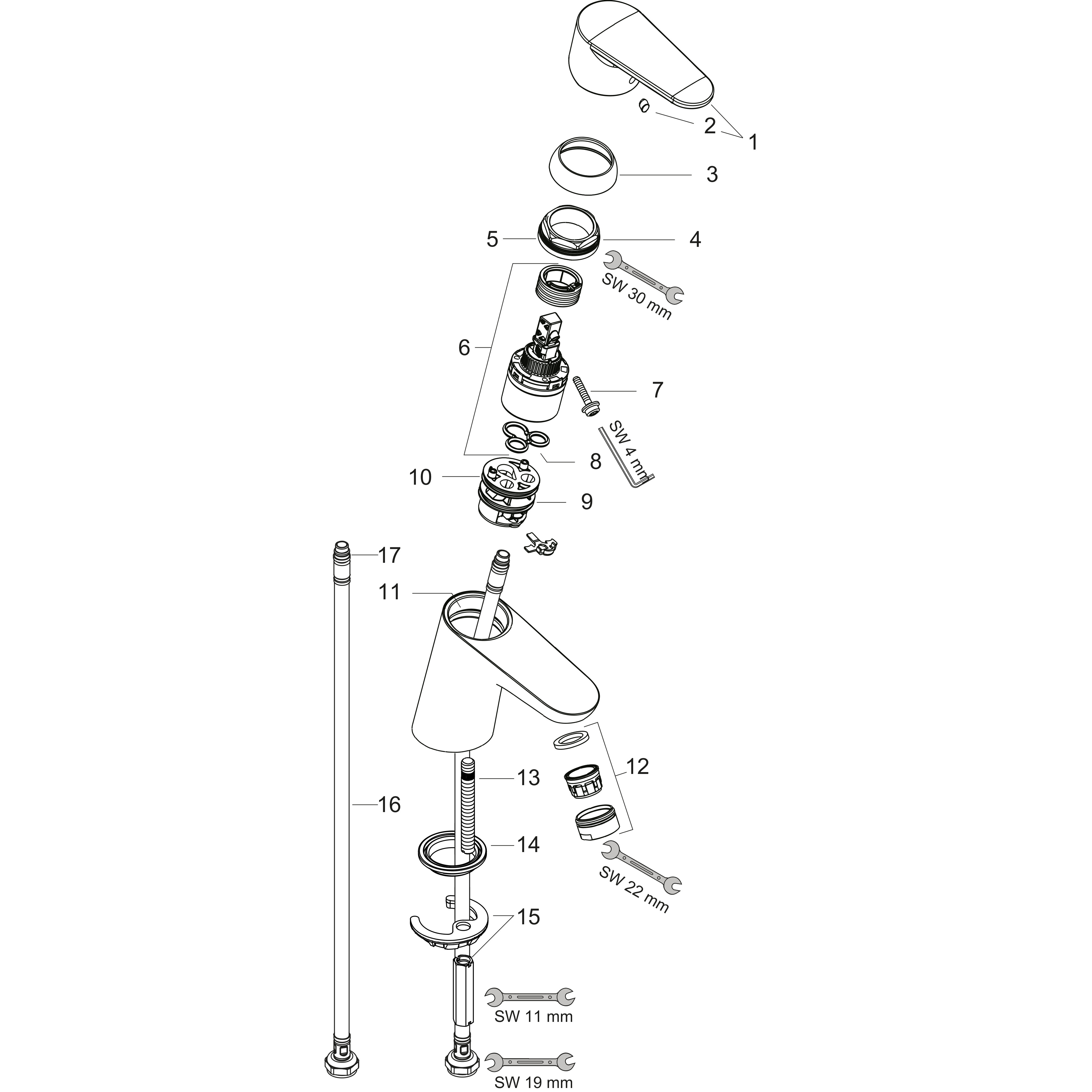 hansgrohe Pesuallashana hansgrohe 31975000 focus 70 kromi