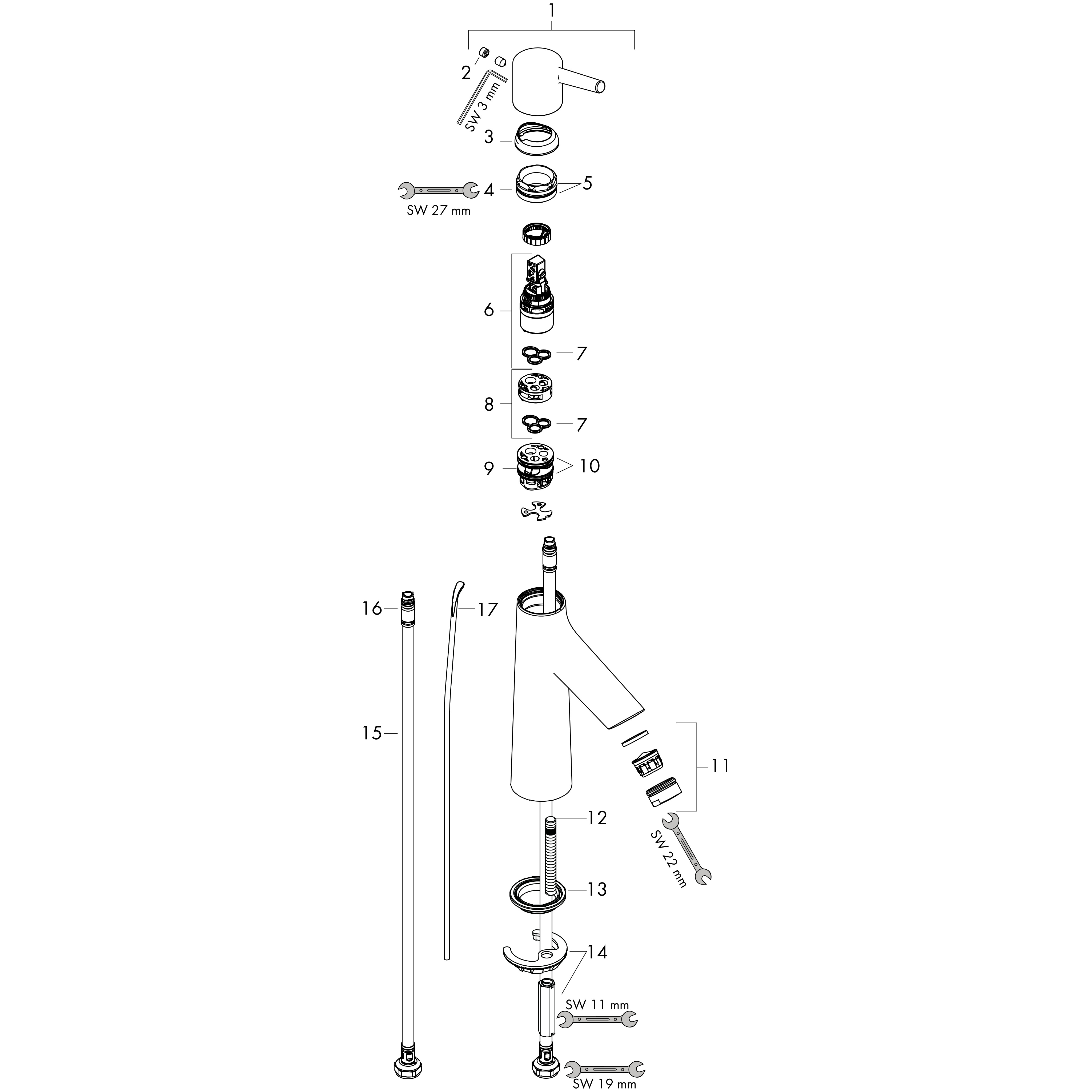 hansgrohe Pesuallashana hansgrohe 72020000 talis s 100 vpv