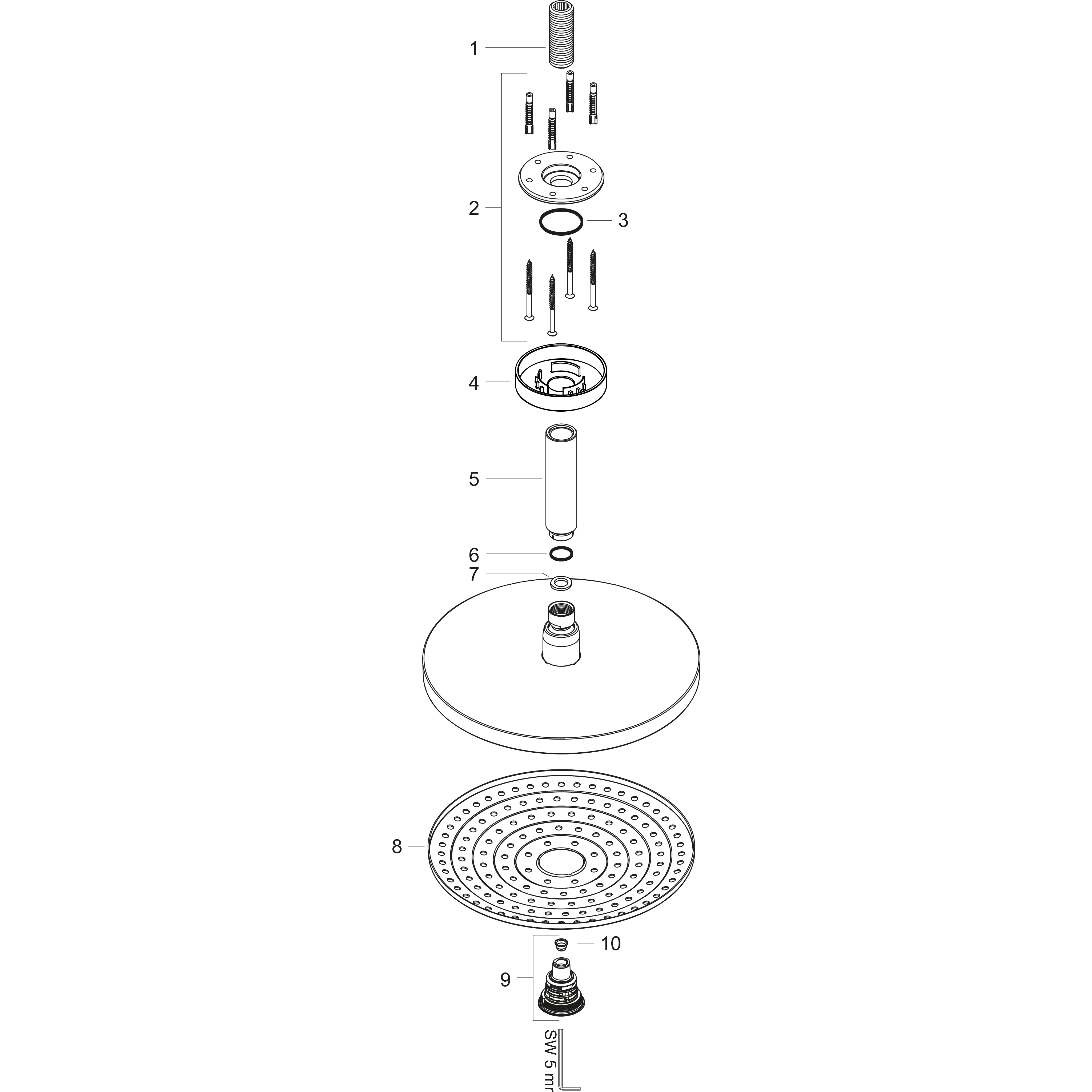 hansgrohe Piiloasennushana hansgrohe 26467000 select 240 s katto