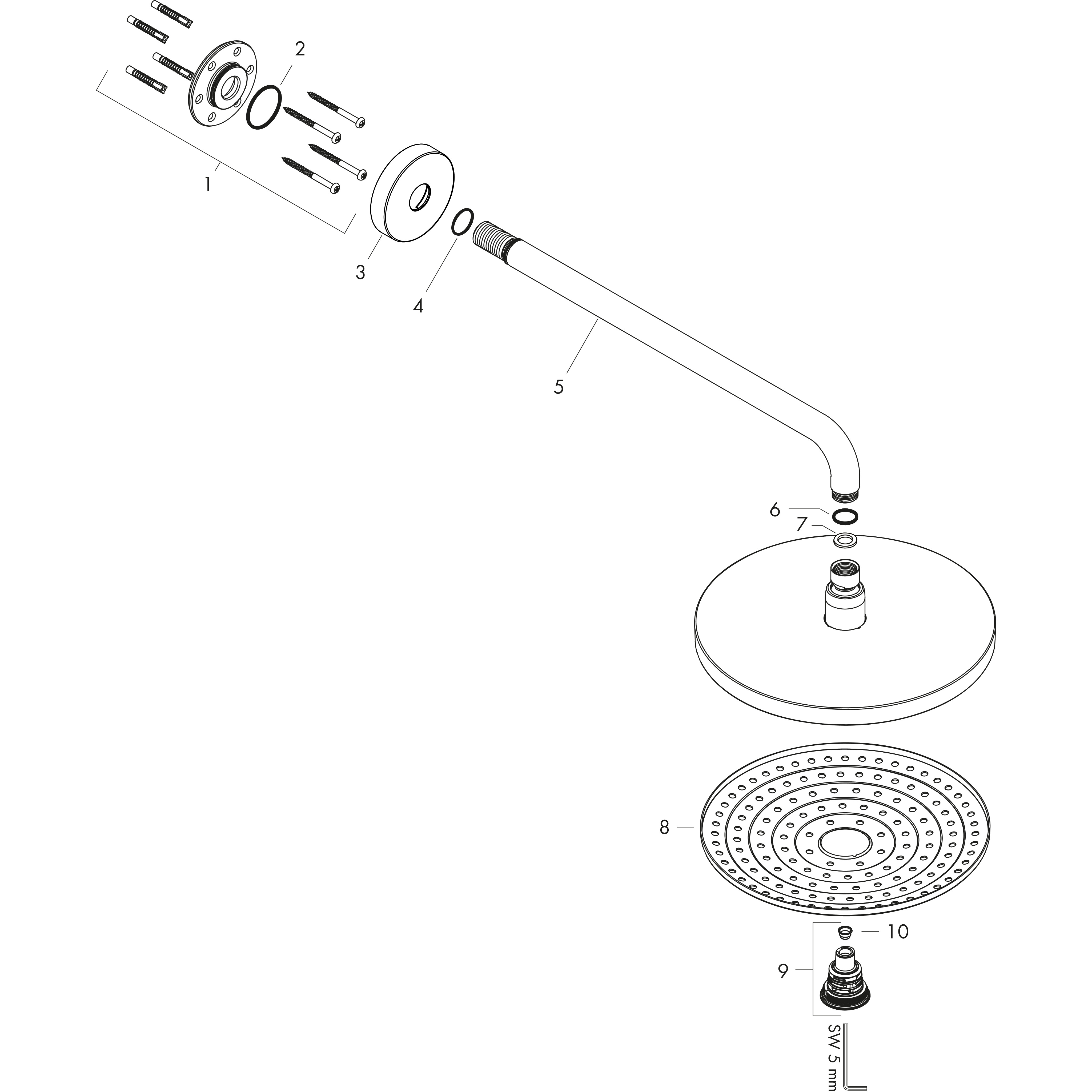 hansgrohe Piiloasennushana hansgrohe 27378400 select 300 s seinä