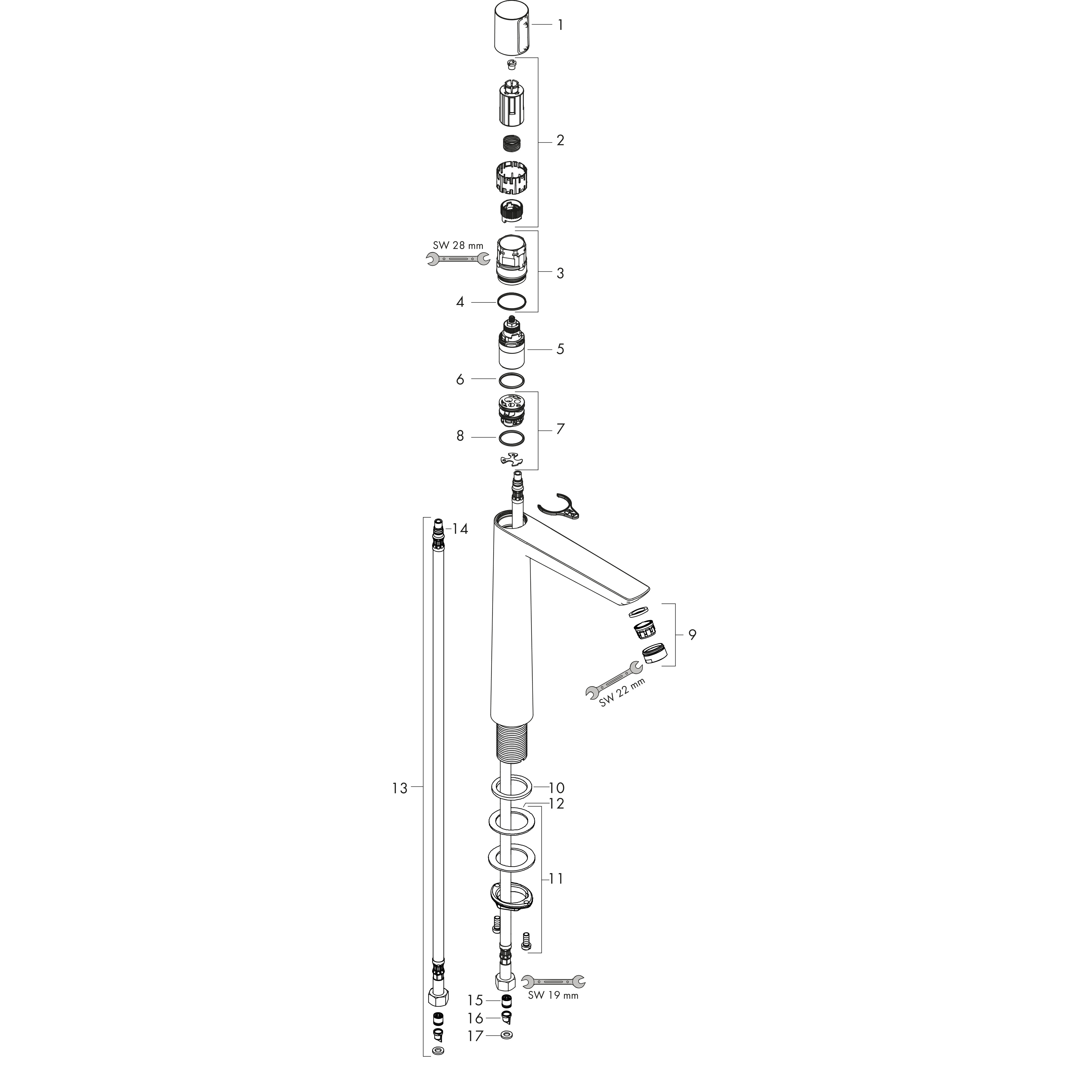 hansgrohe Washbasin mixer hansgrohe 71753000 talis select e 240