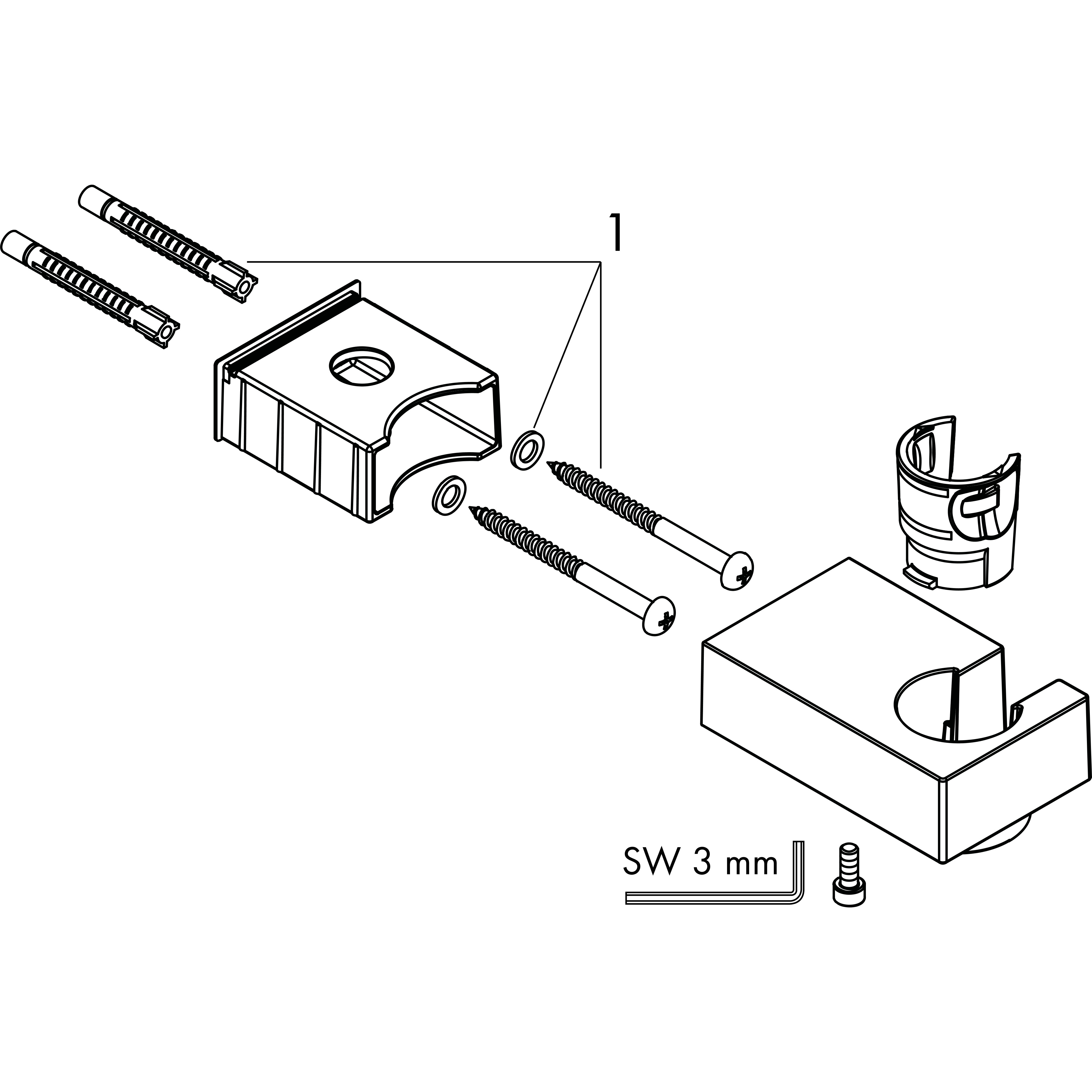 hansgrohe Käsisiuhkun pidike hansgrohe 28387000 porter e kromi
