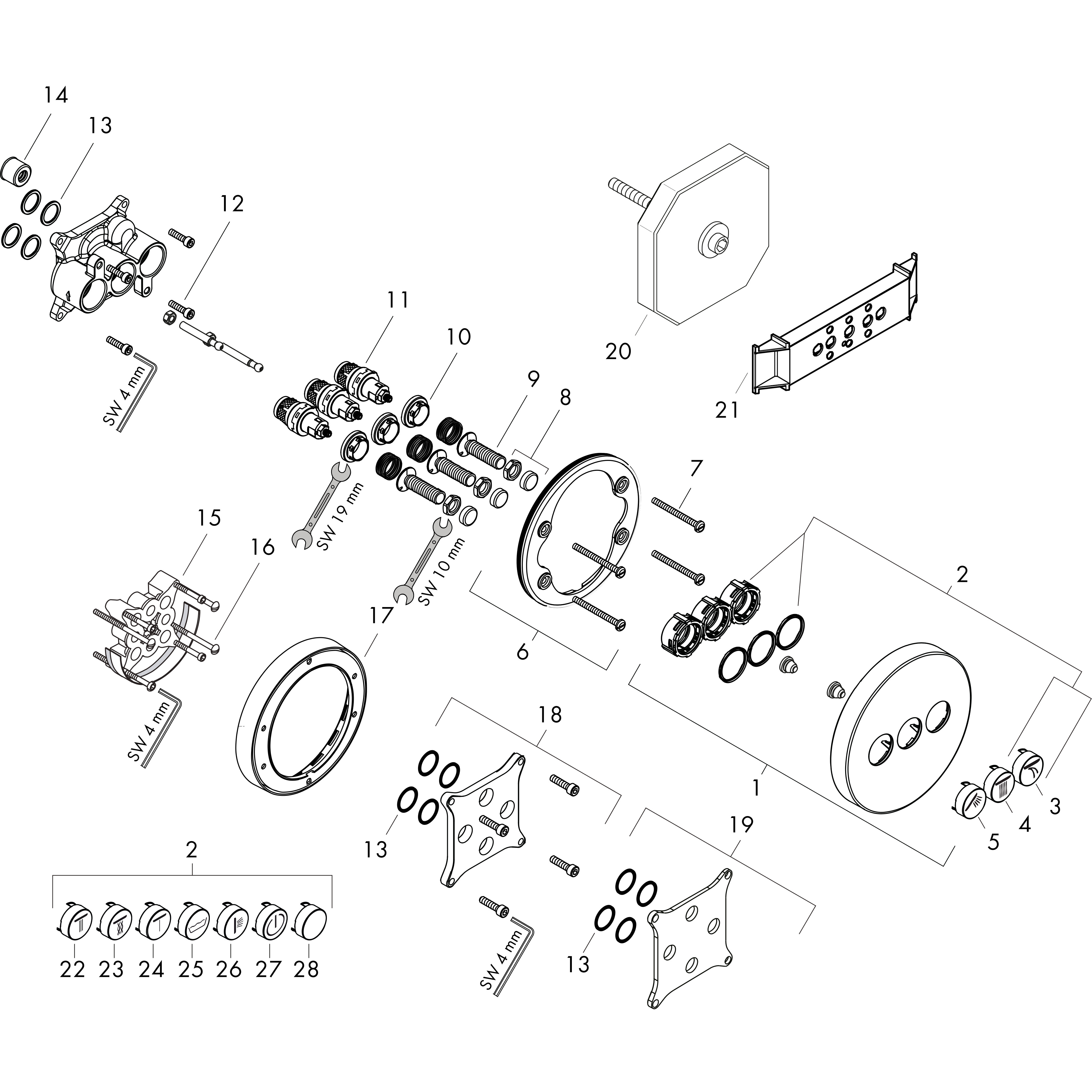 hansgrohe Piiloasennushana hansgrohe 15745003 select s 3-toim dzr