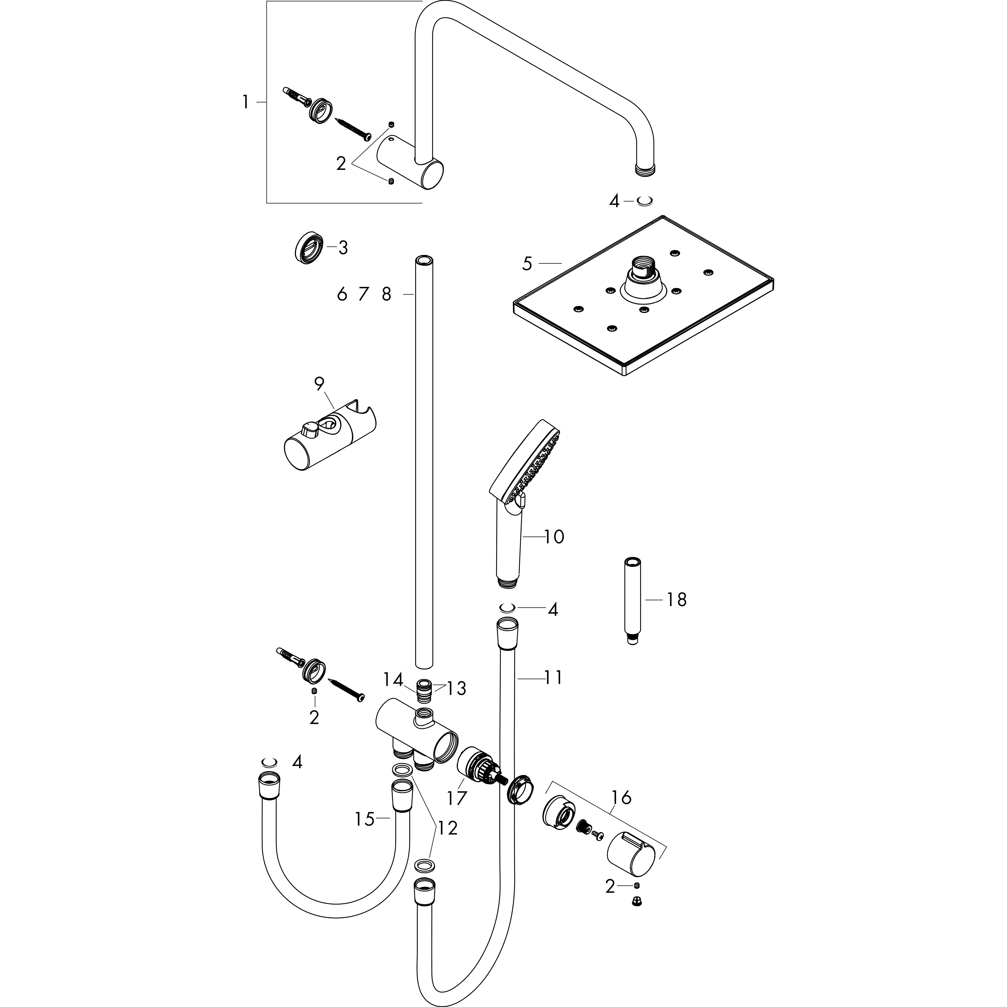 hansgrohe Sadesuihkusetti hansgrohe 26282000 vernis shape reno kro