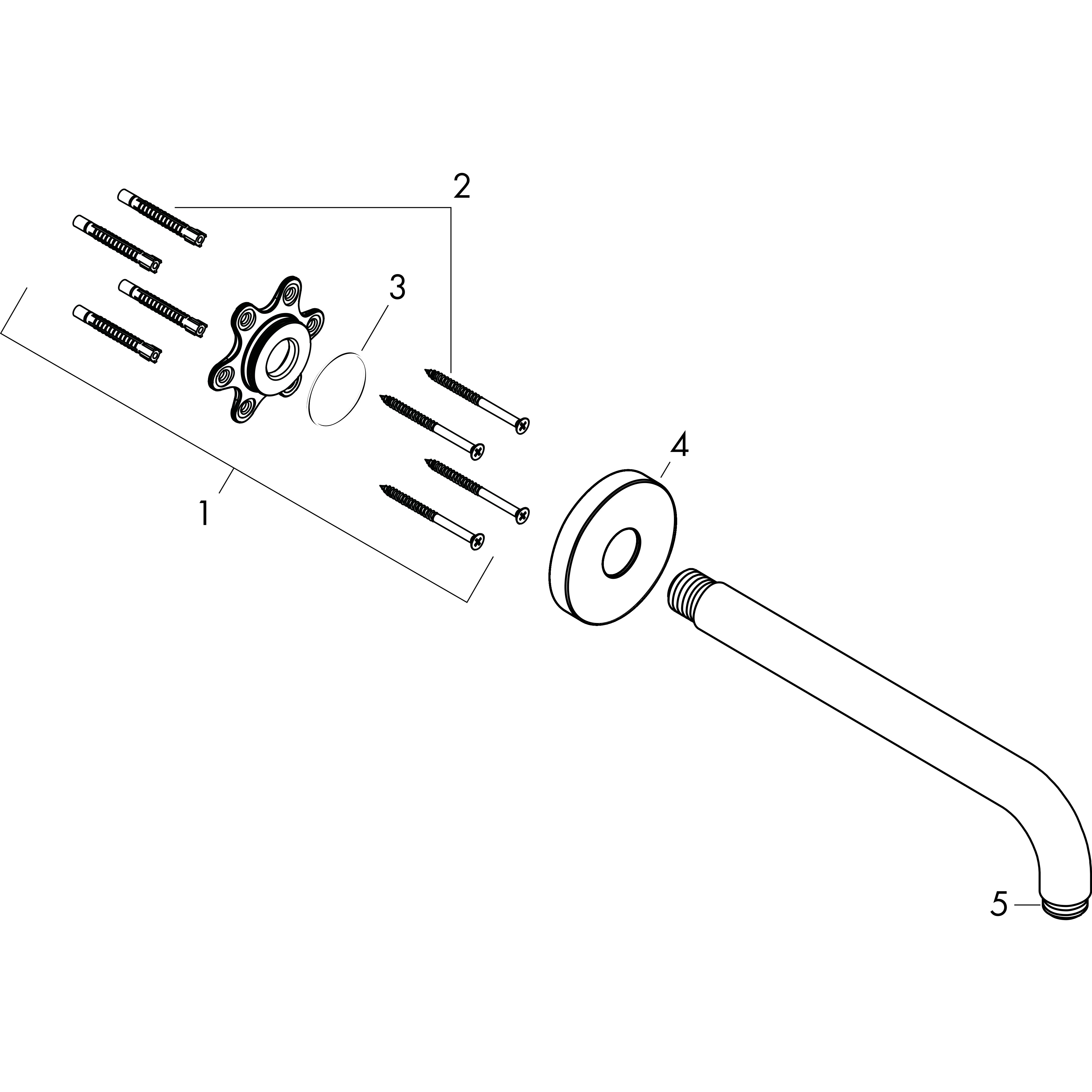 hansgrohe Showerarm hansgrohe 27409000 rd 233mm dn15