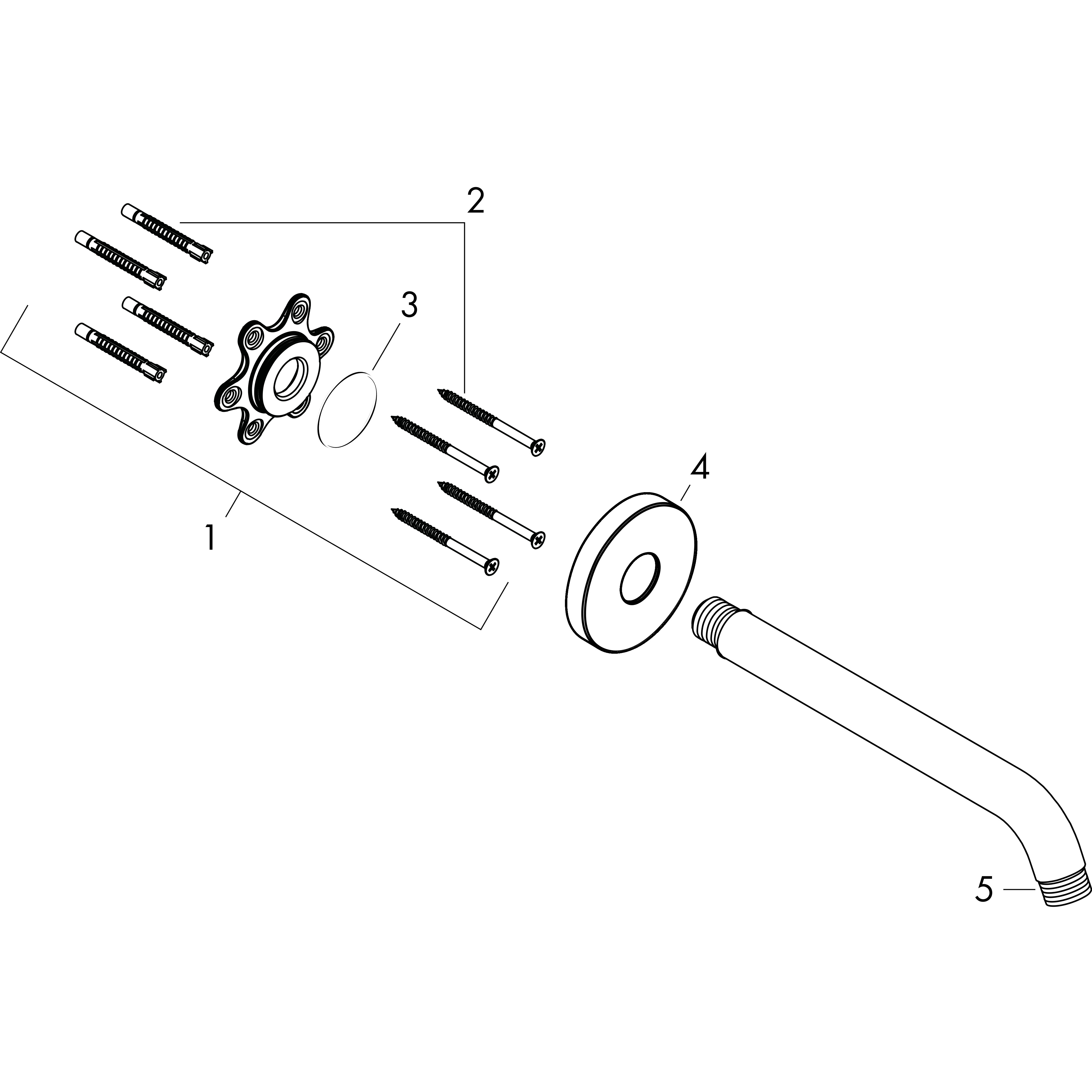 hansgrohe Duschrör hansgrohe 27412000 duscharm 1/2" 230mm/6