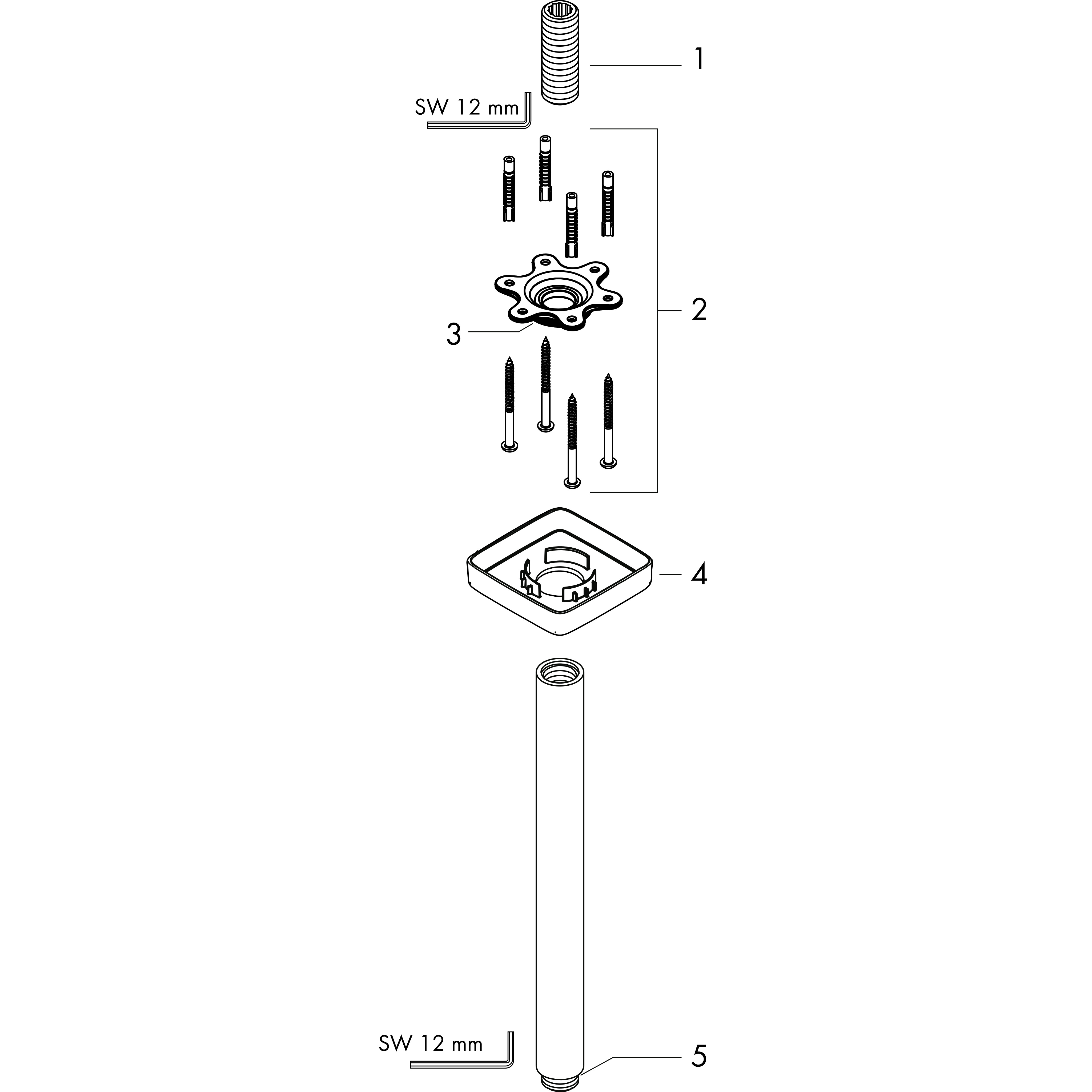 hansgrohe Piiloasennushana hansgrohe 27388000 suihkuputki e 300