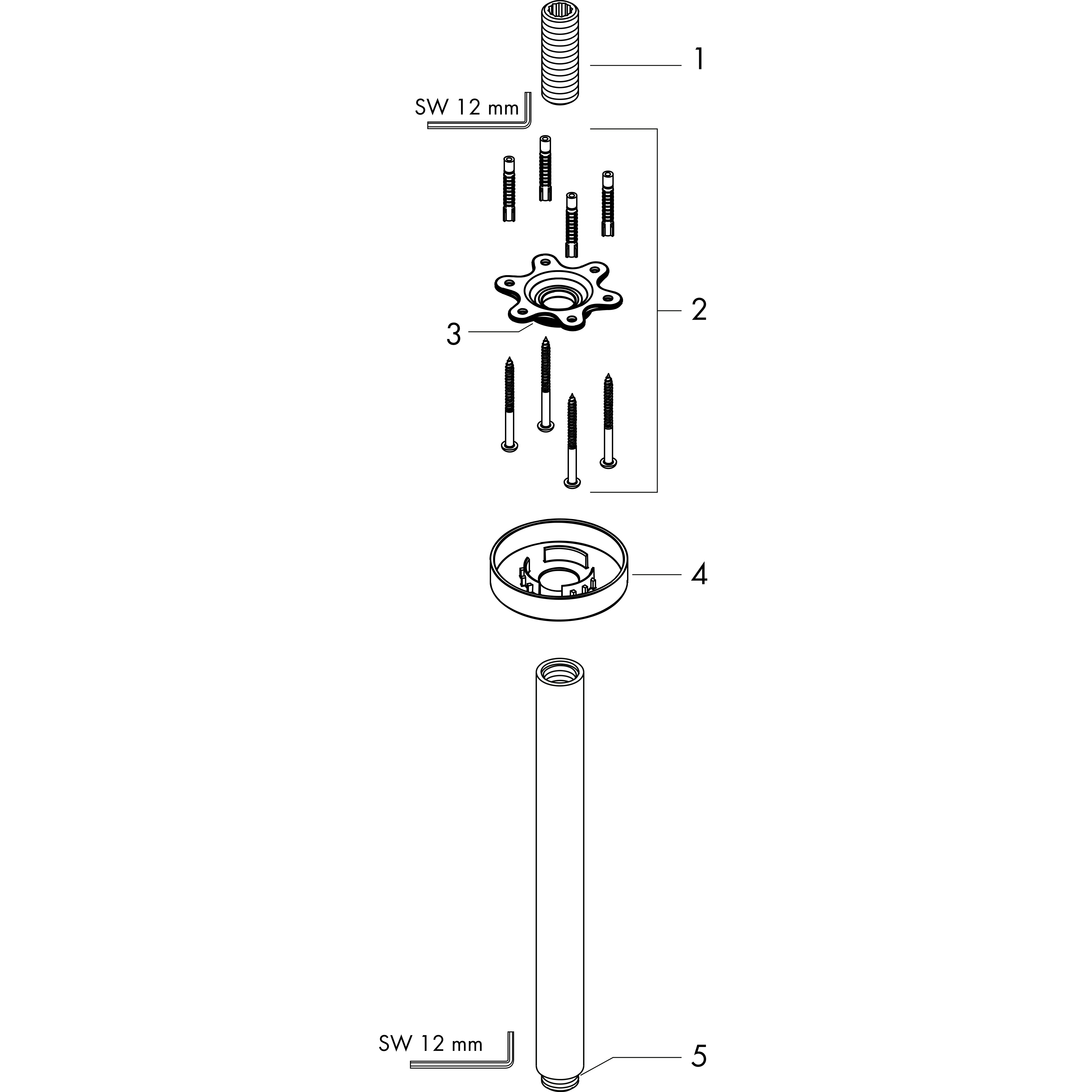 hansgrohe Piiloasennushana hansgrohe 27389000 suihkuputki  s 300