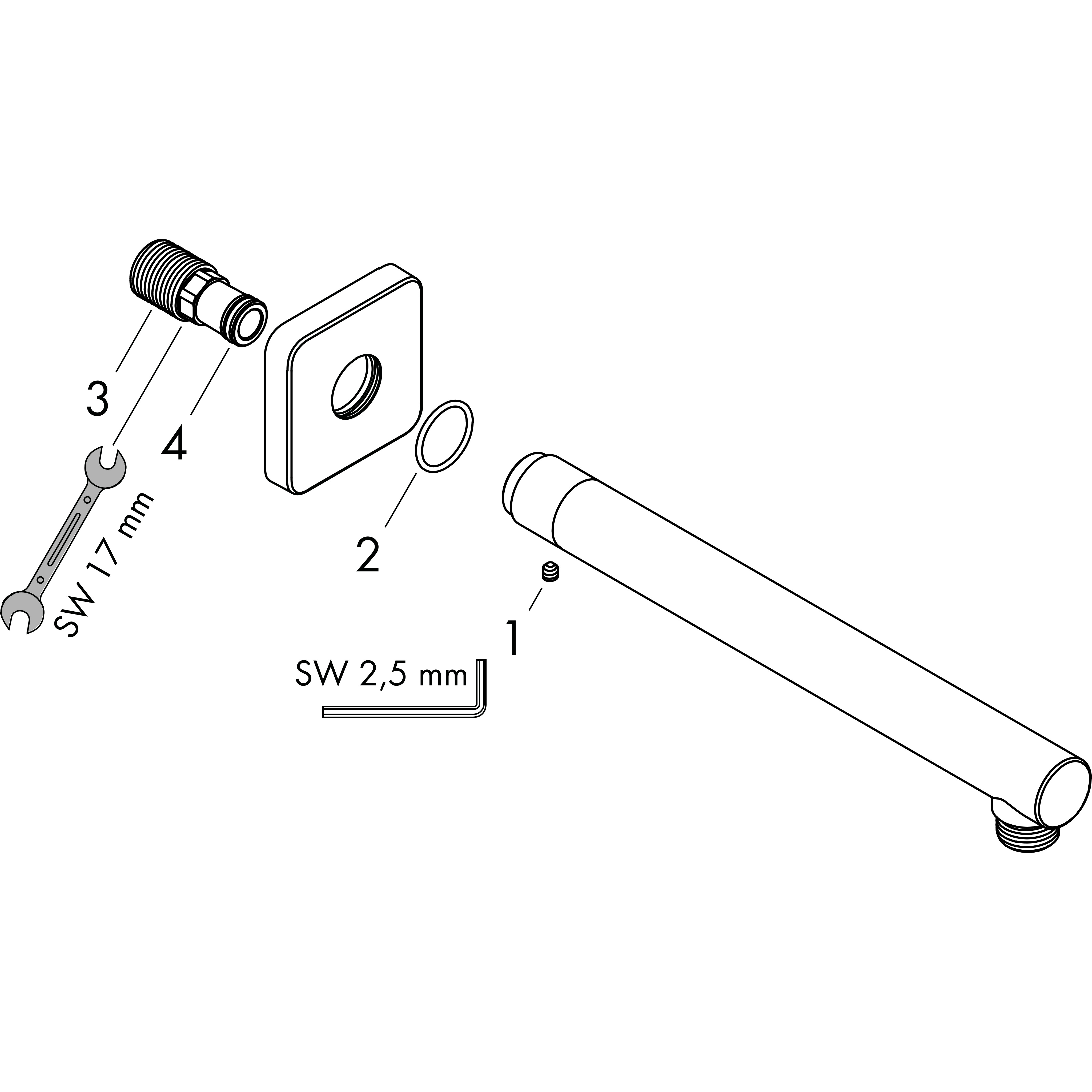 hansgrohe Suihkuputki hansgrohe 26405670 vernis shape 240 must