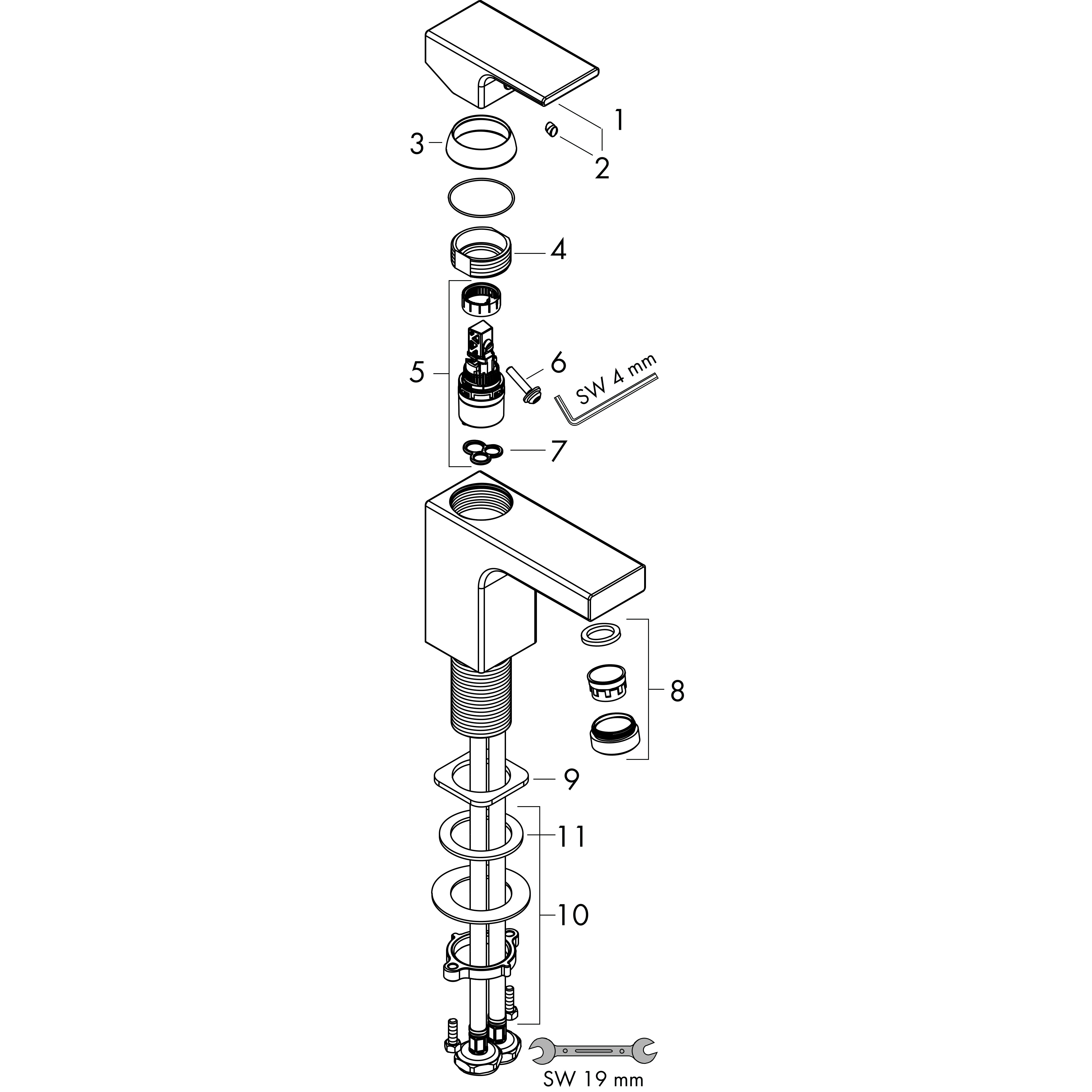 hansgrohe Pesuallashana hansgrohe 71567670 vernis shape 70 musta